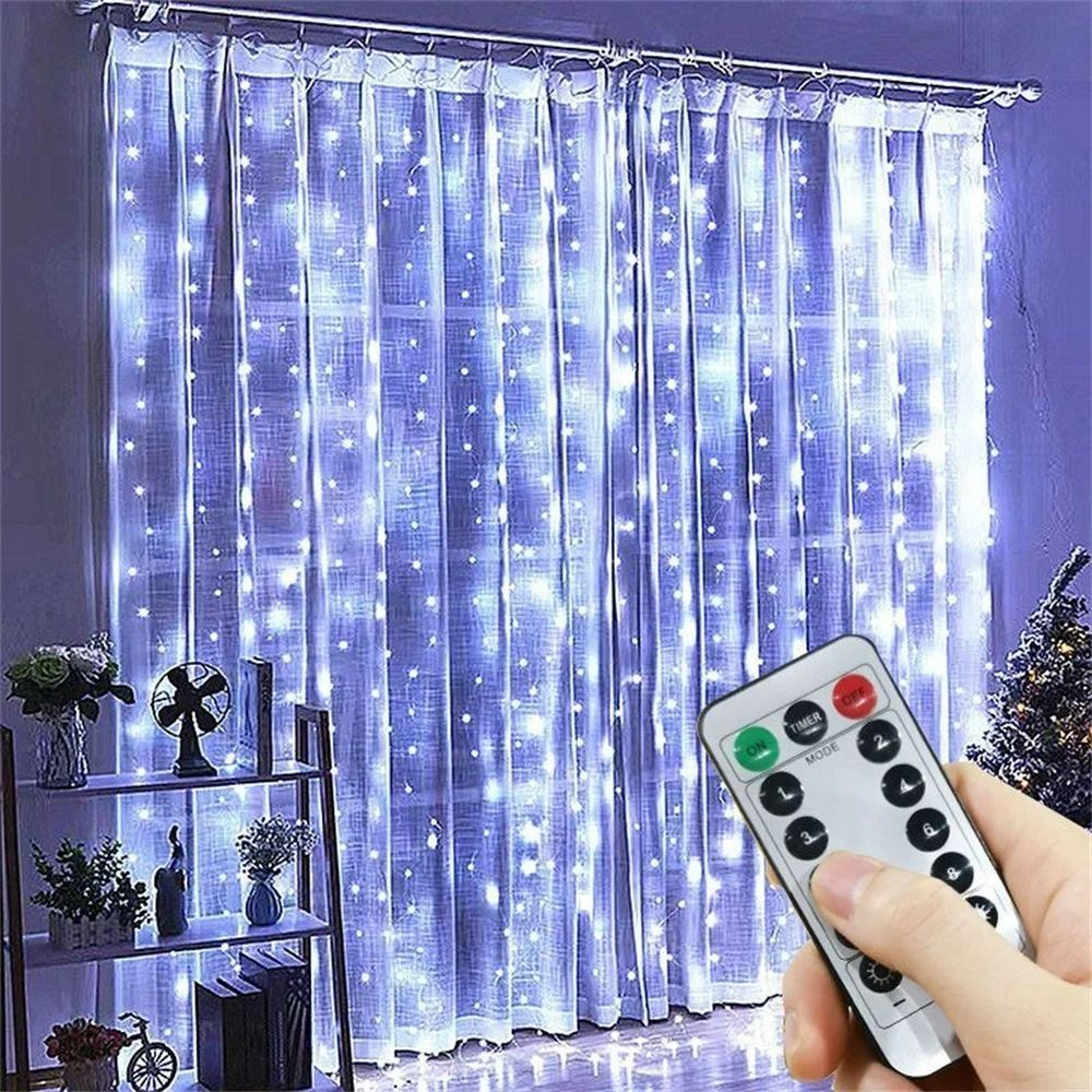 Celebration Glow USB LED Curtain Lights With Remote 2