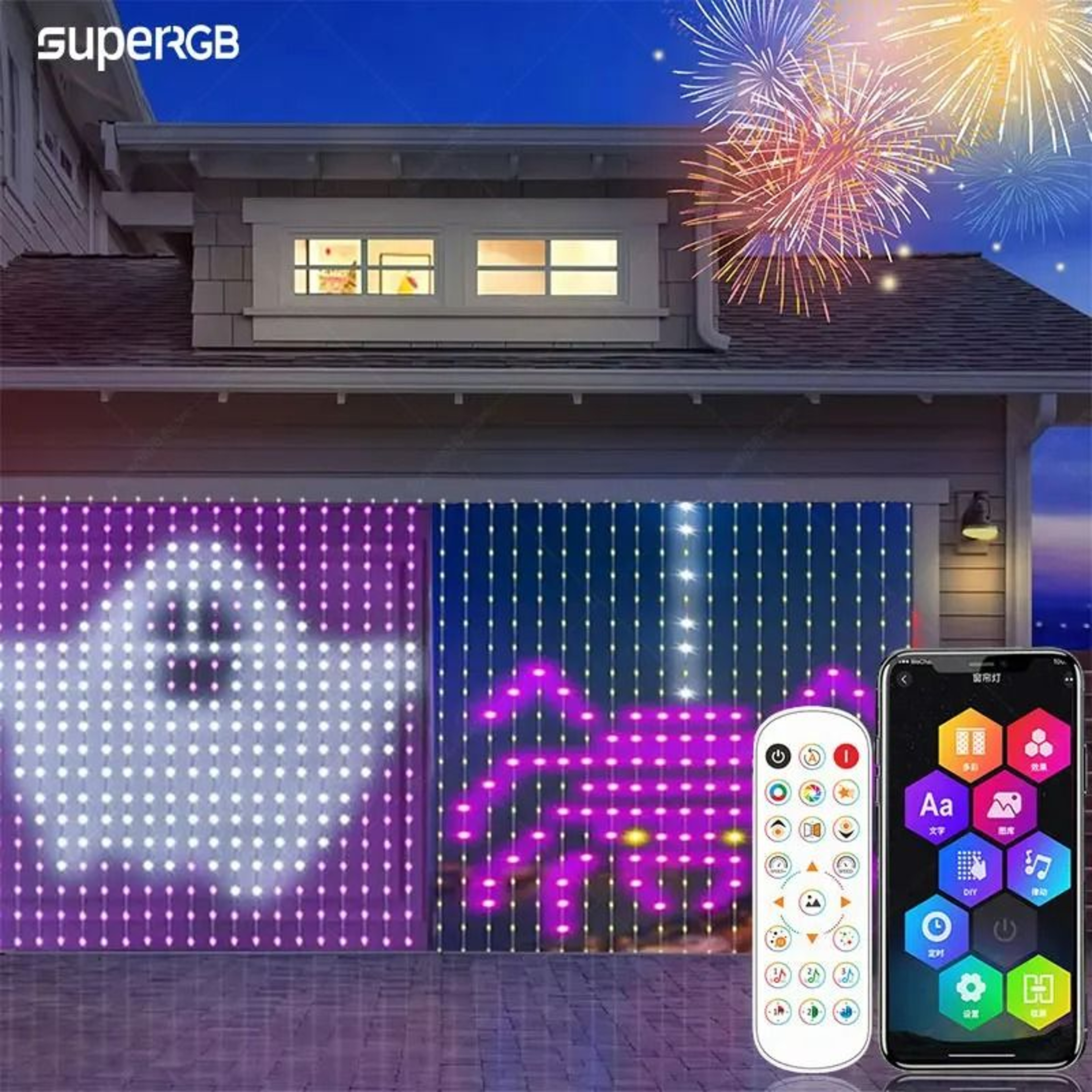 Aurora Canvas 400 LED Smart Curtain Lights With App Control 0