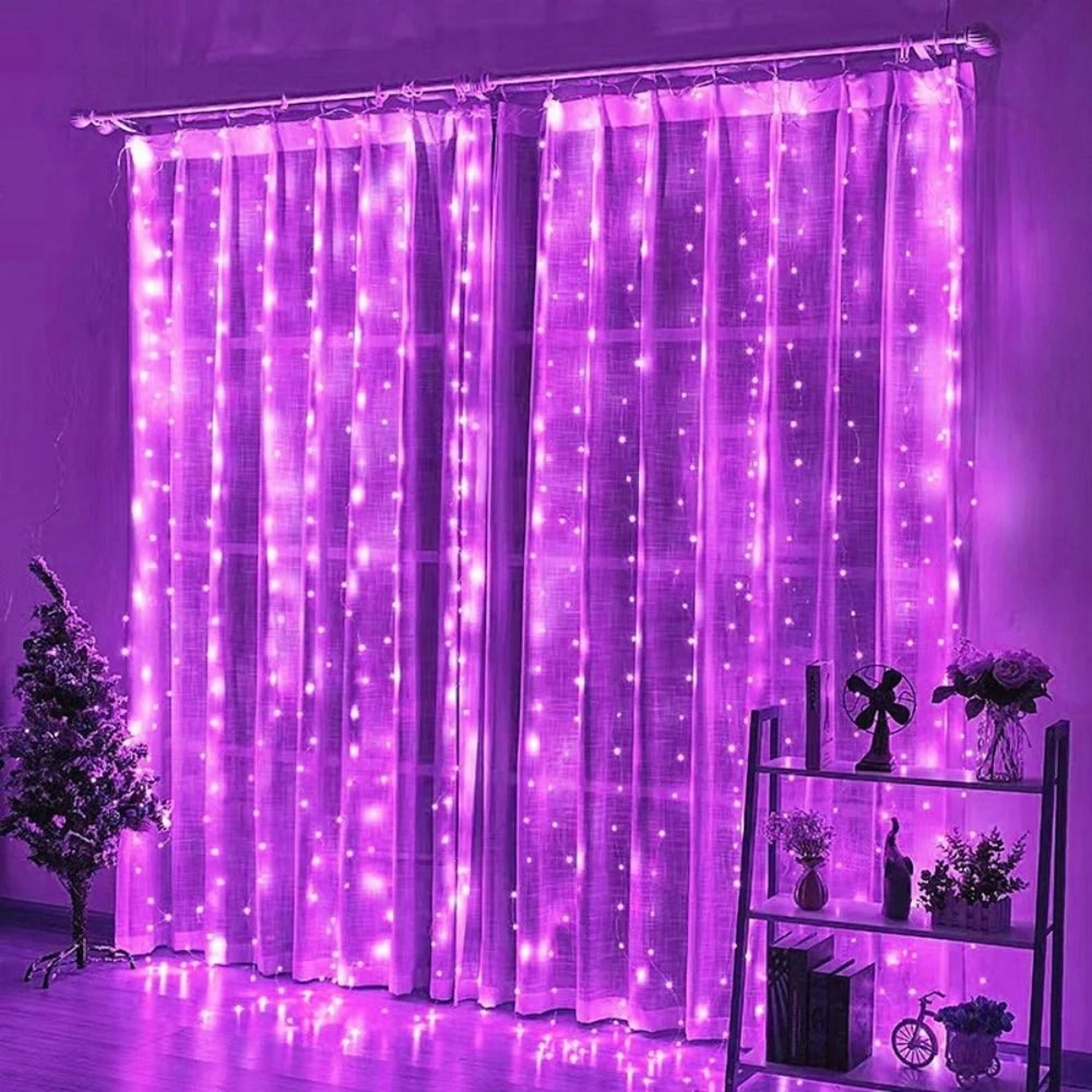 NoorVista USB LED Curtain String Lights With Remote And 8 Modes 13