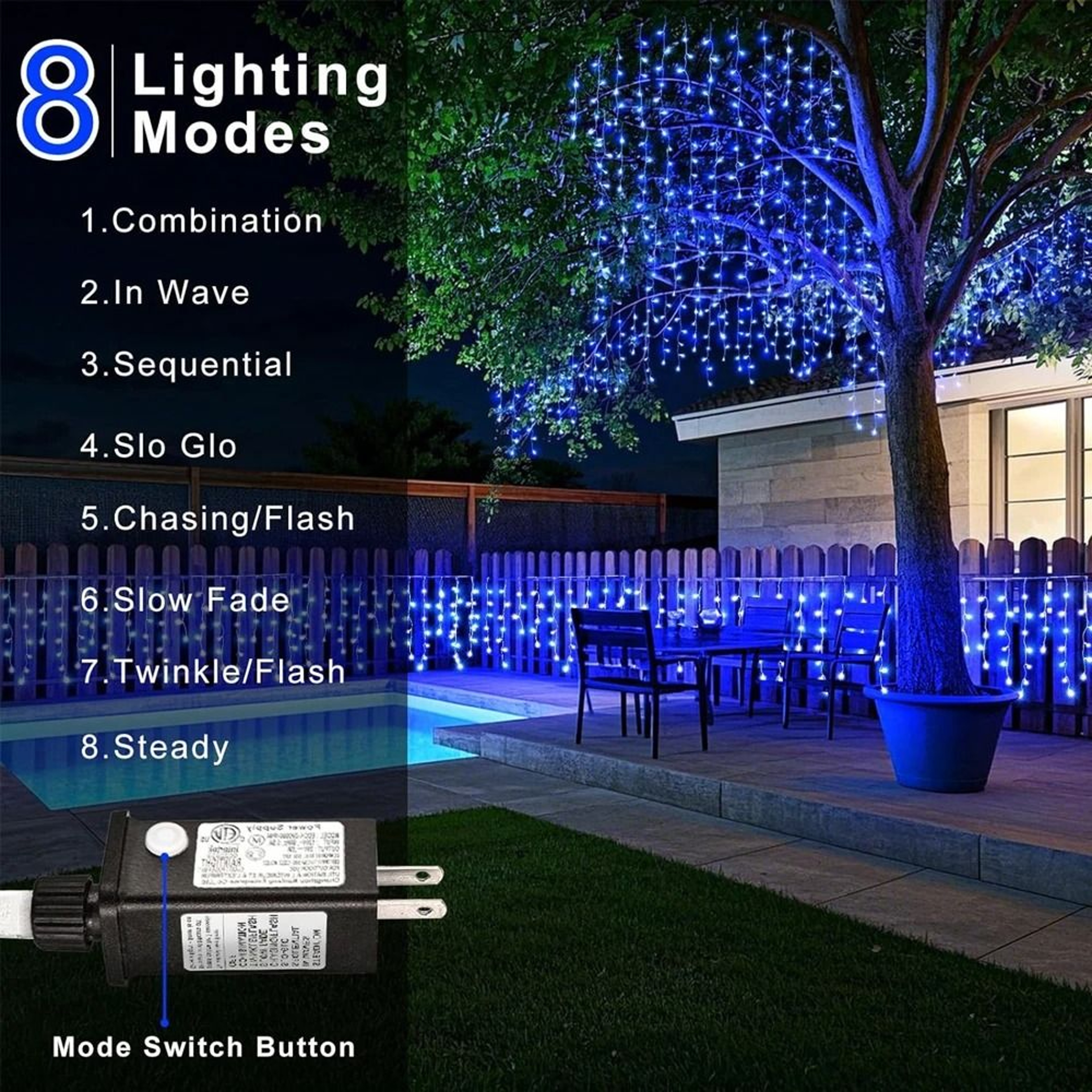 TwinkleDrop Icicle String Lights 4