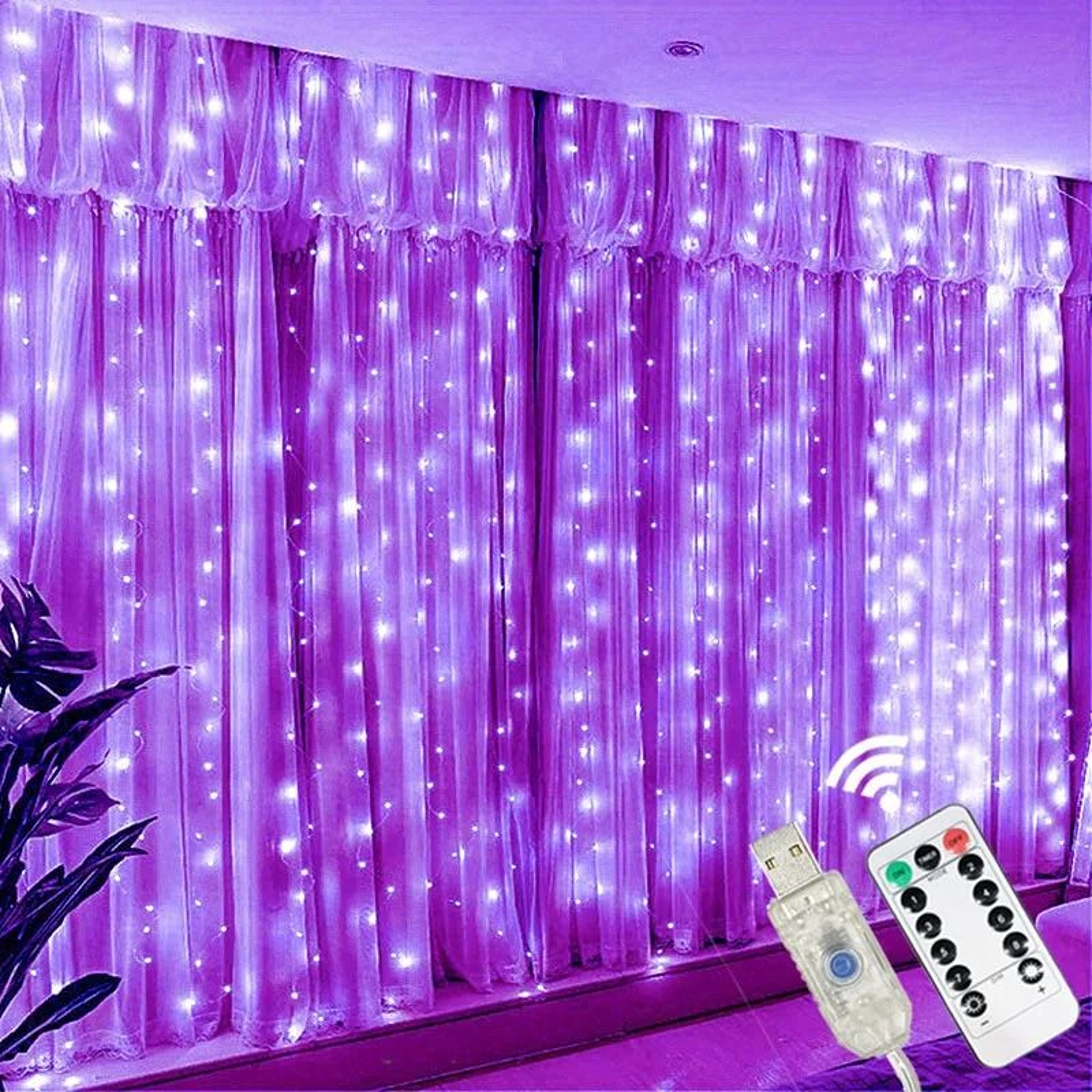 NoorSpan Wide USB Ramadan Curtain Lights With Remote 12