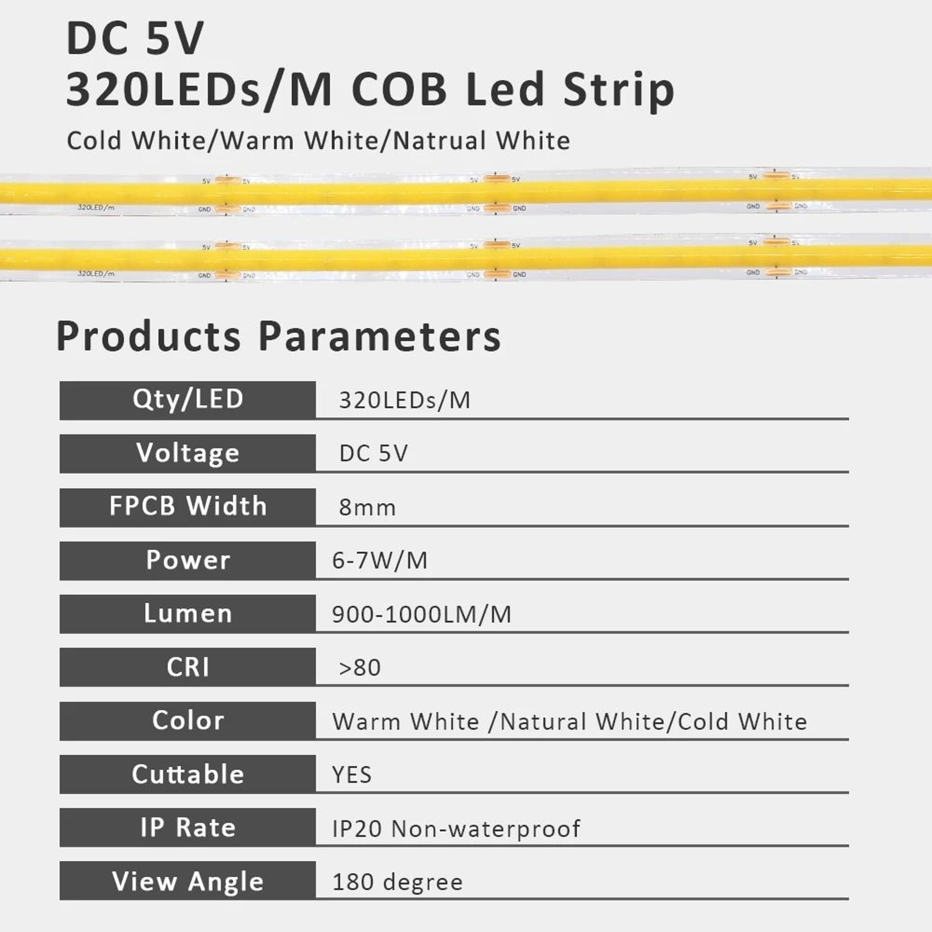 SilkBeam USB COB Strip 1