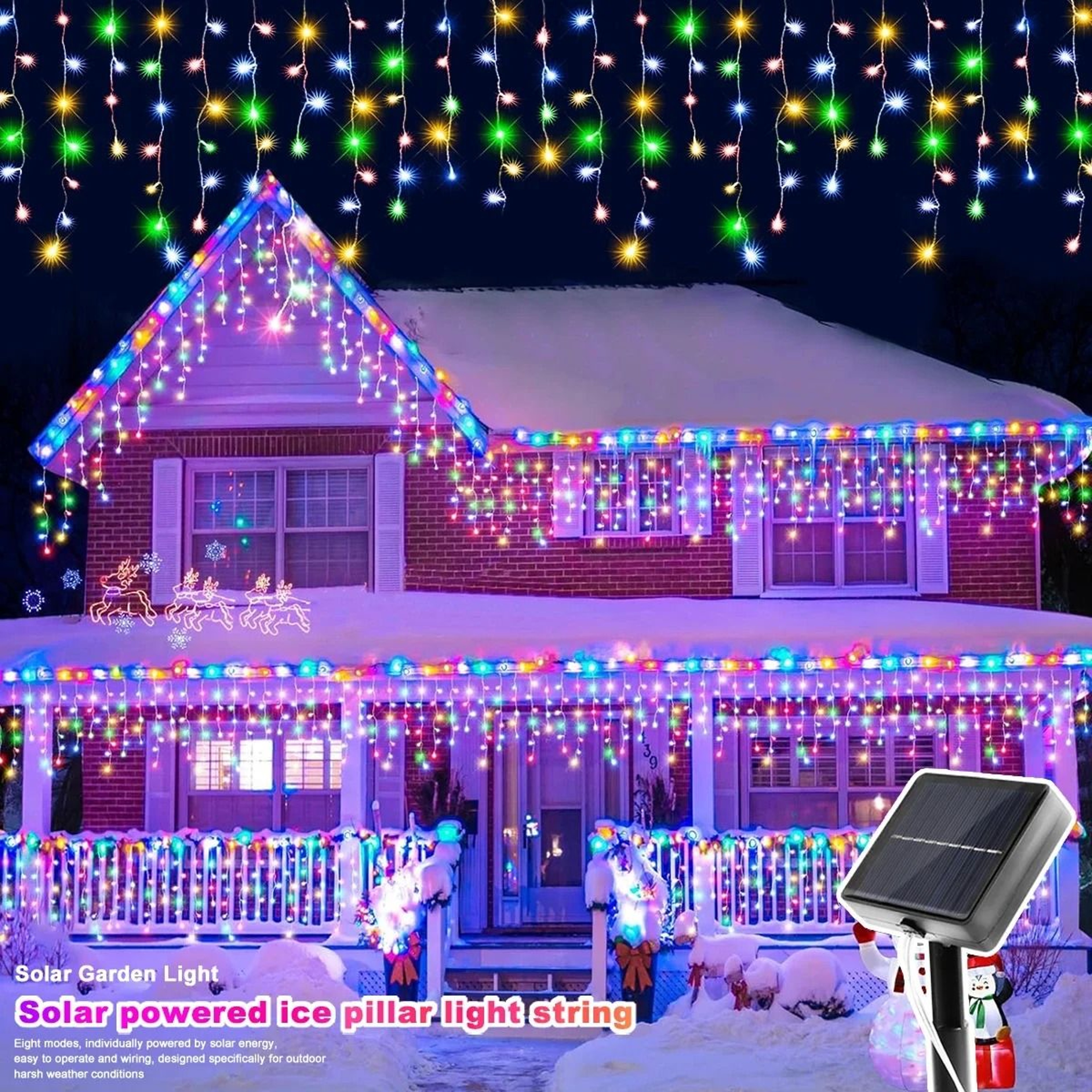 Frostfall Solar Icicle Lights 0