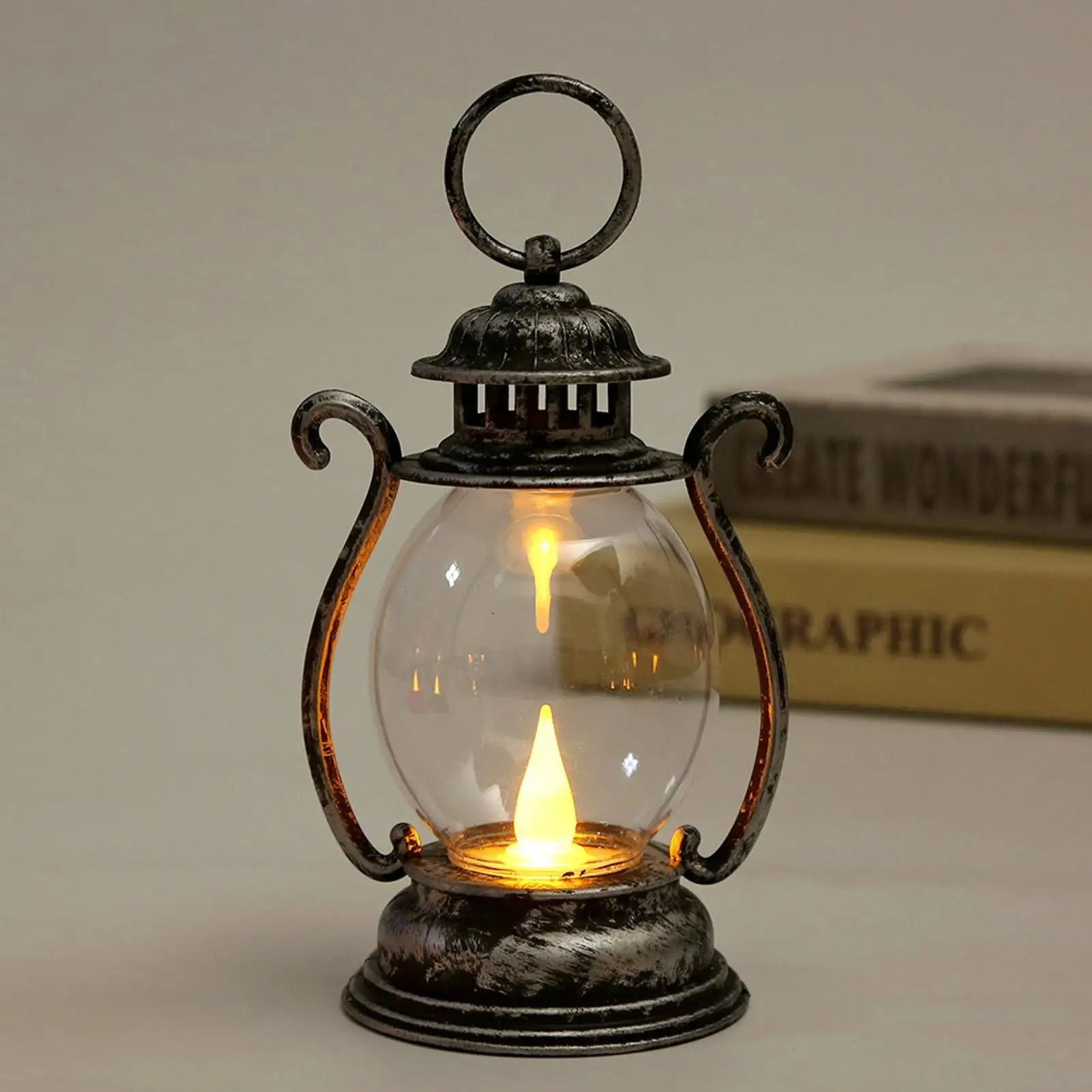 Fireside Aura Vintage LED Lantern 0