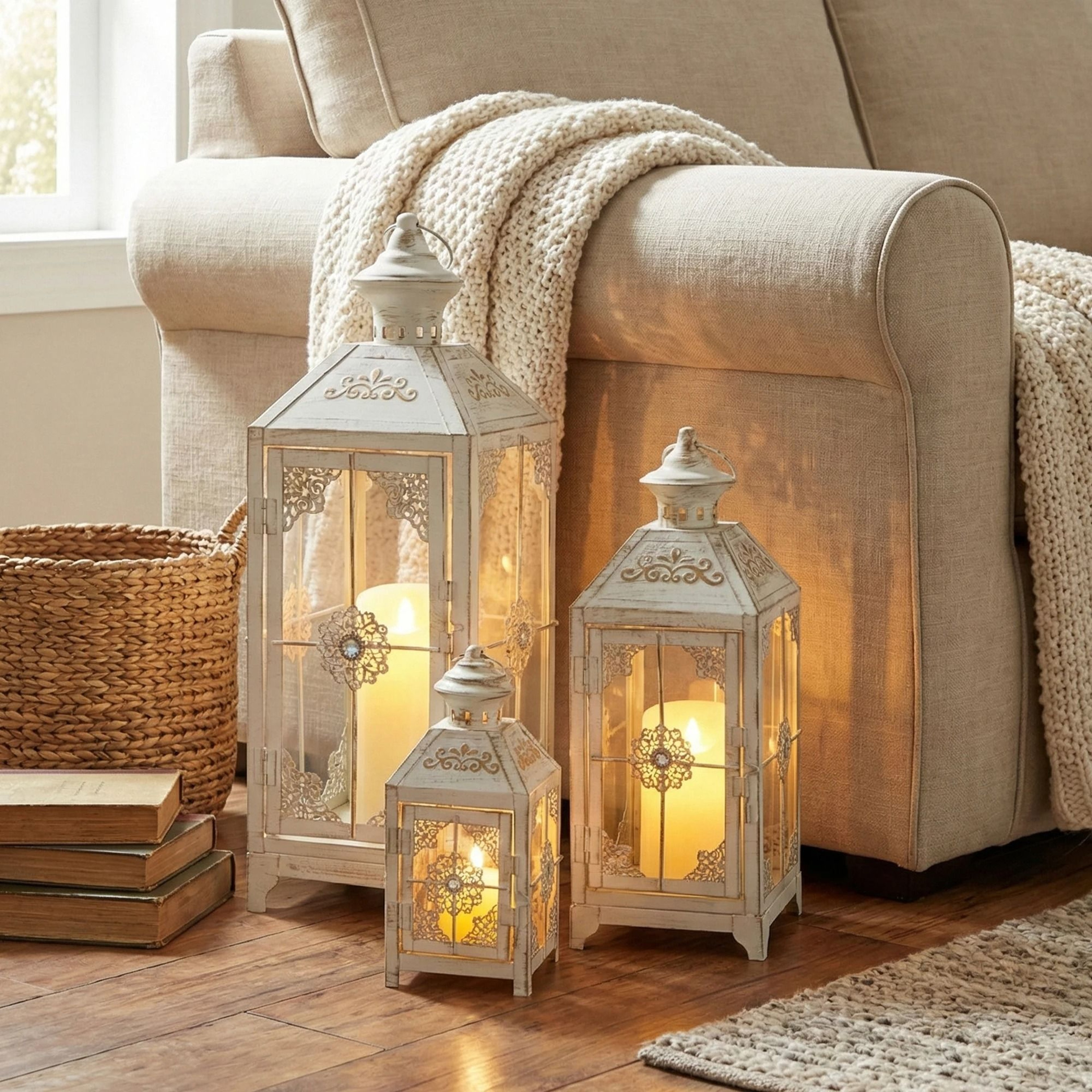 Ivorylace Wedding Lantern Trio 1