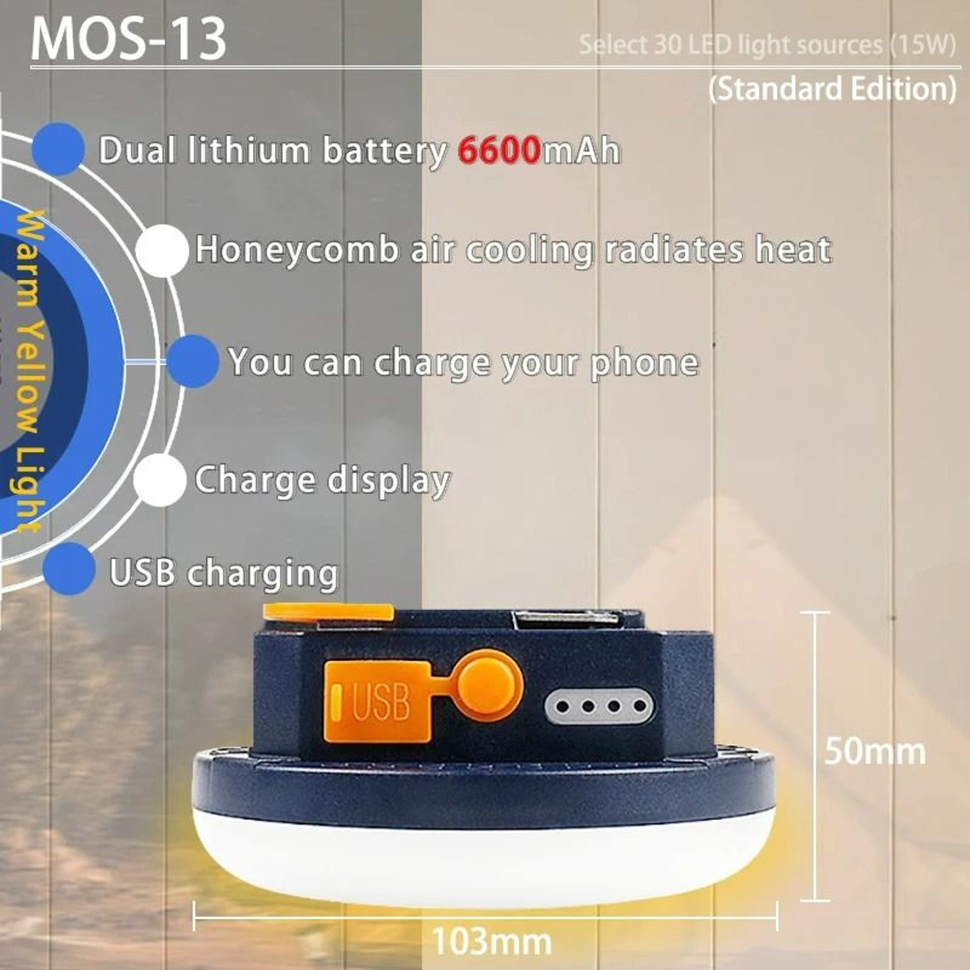 Ridgebeam Rechargeable Camping Light 12