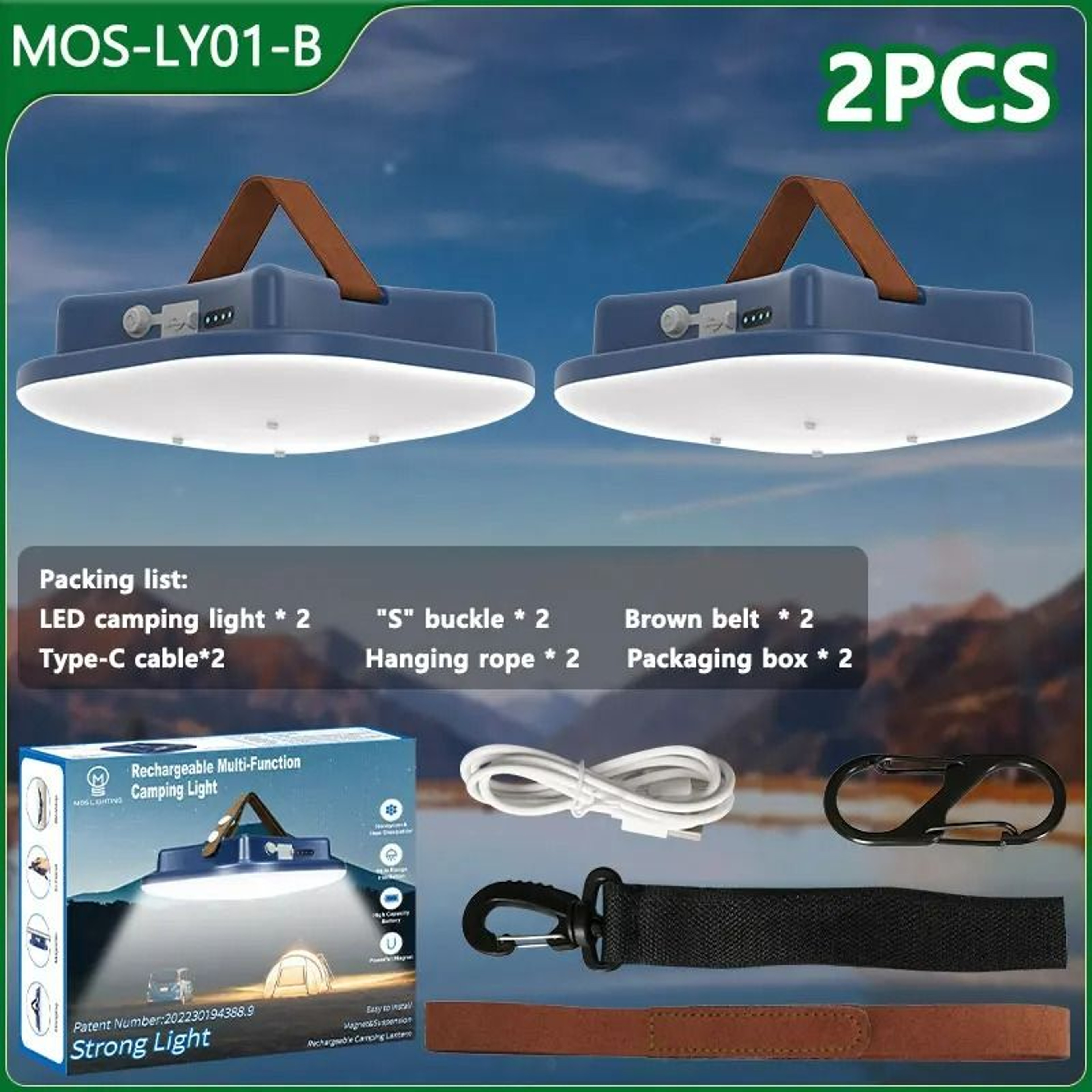 MOSLIGHTING 80W Solar Rechargeable Camping Lantern With Magnetic Base And Zoom Flashlight 11