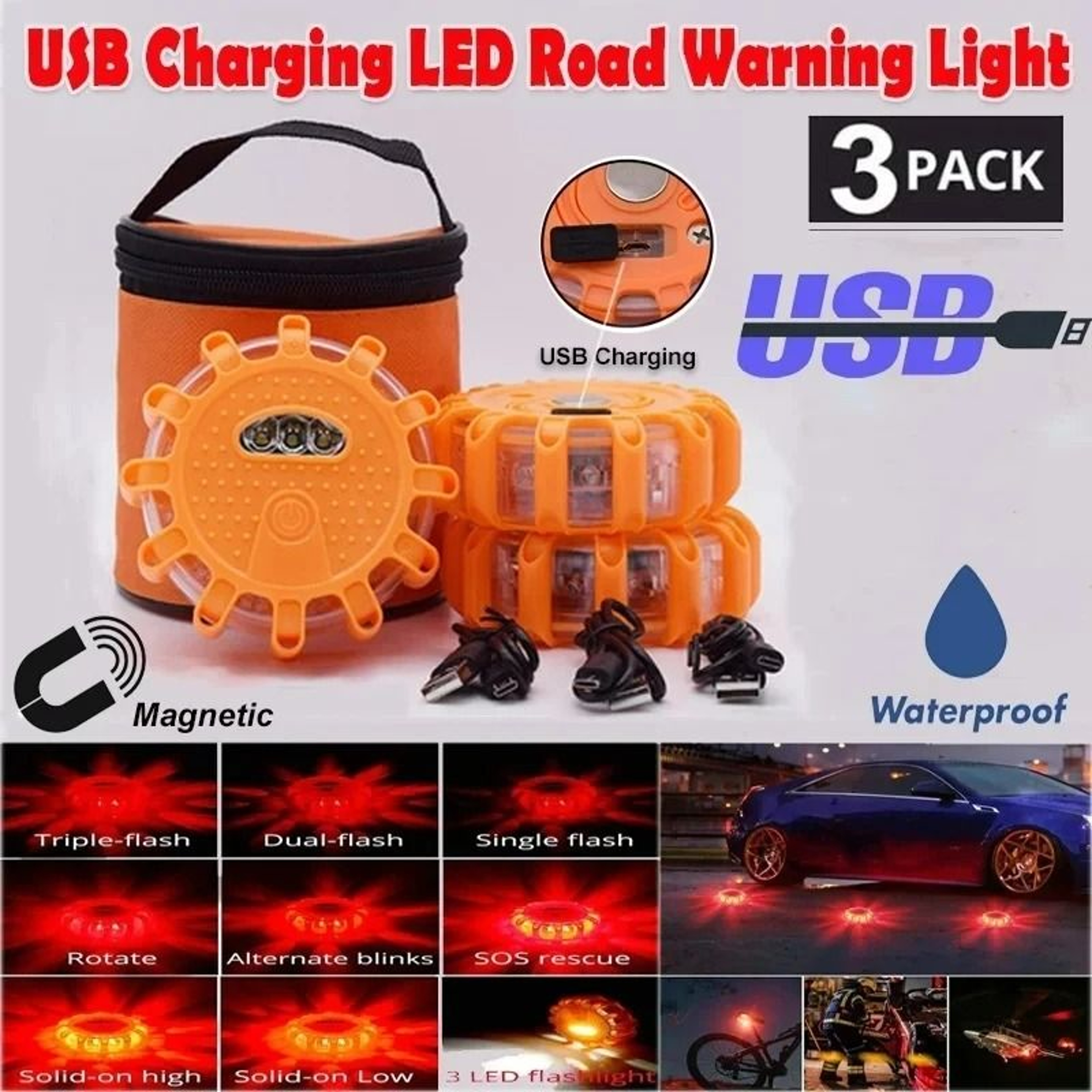 RoadGuard Rechargeable Safety Flare 0