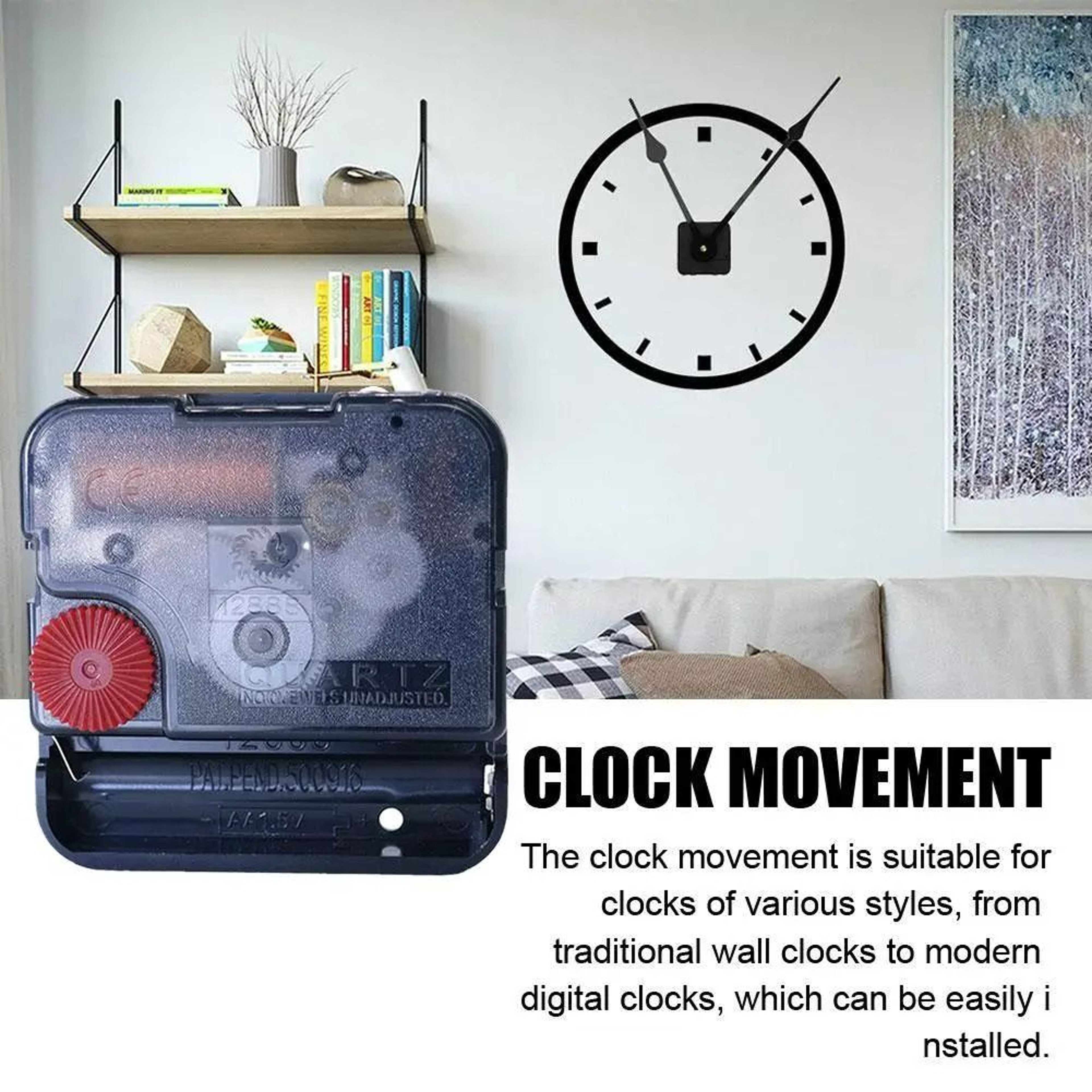 Silent Sweep Clock Mechanism 0