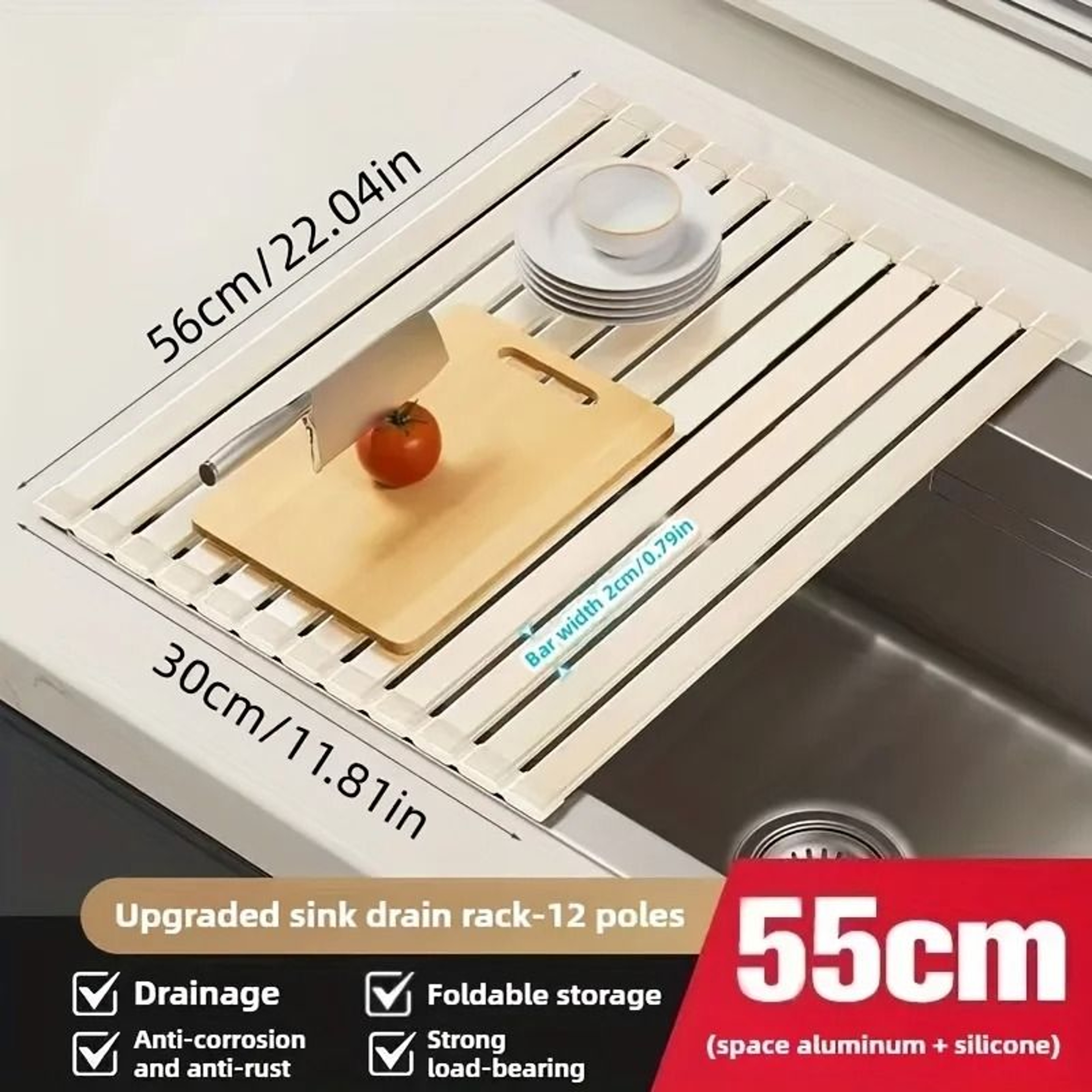 FlexDrain Roll Up Dish Rack 9