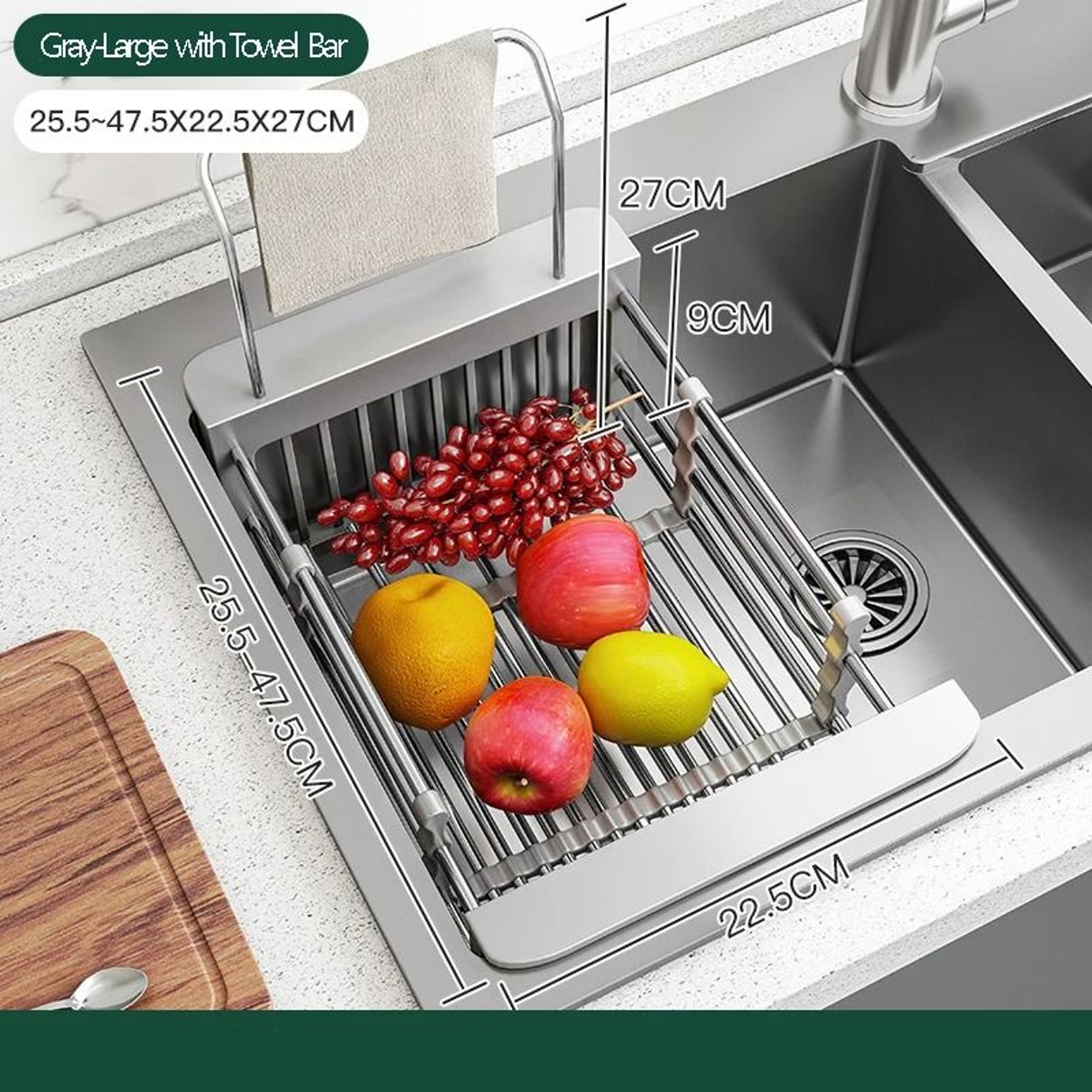 ExpandEase Sink Dish Rack 8