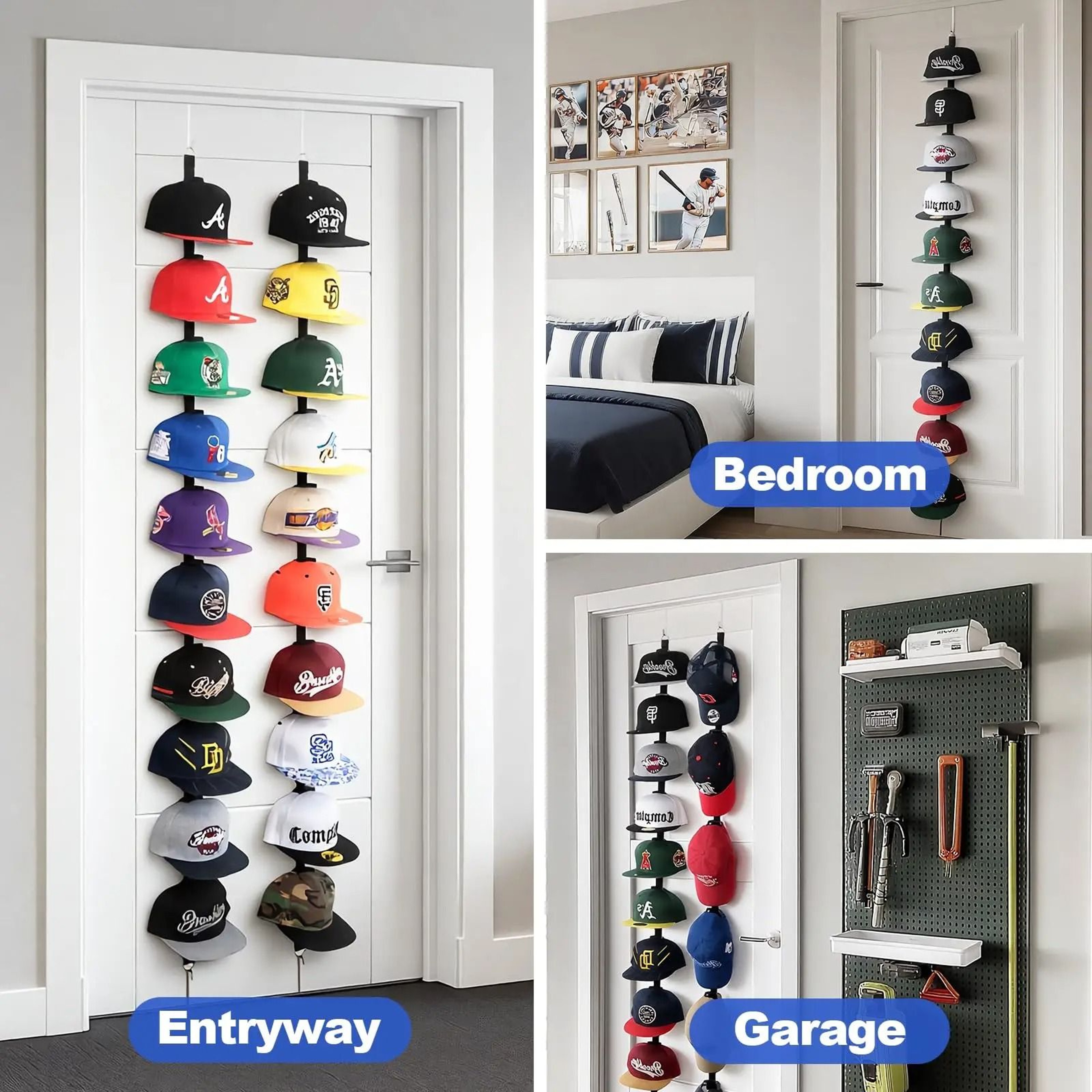 CapNest Over Door Hat Rack 5