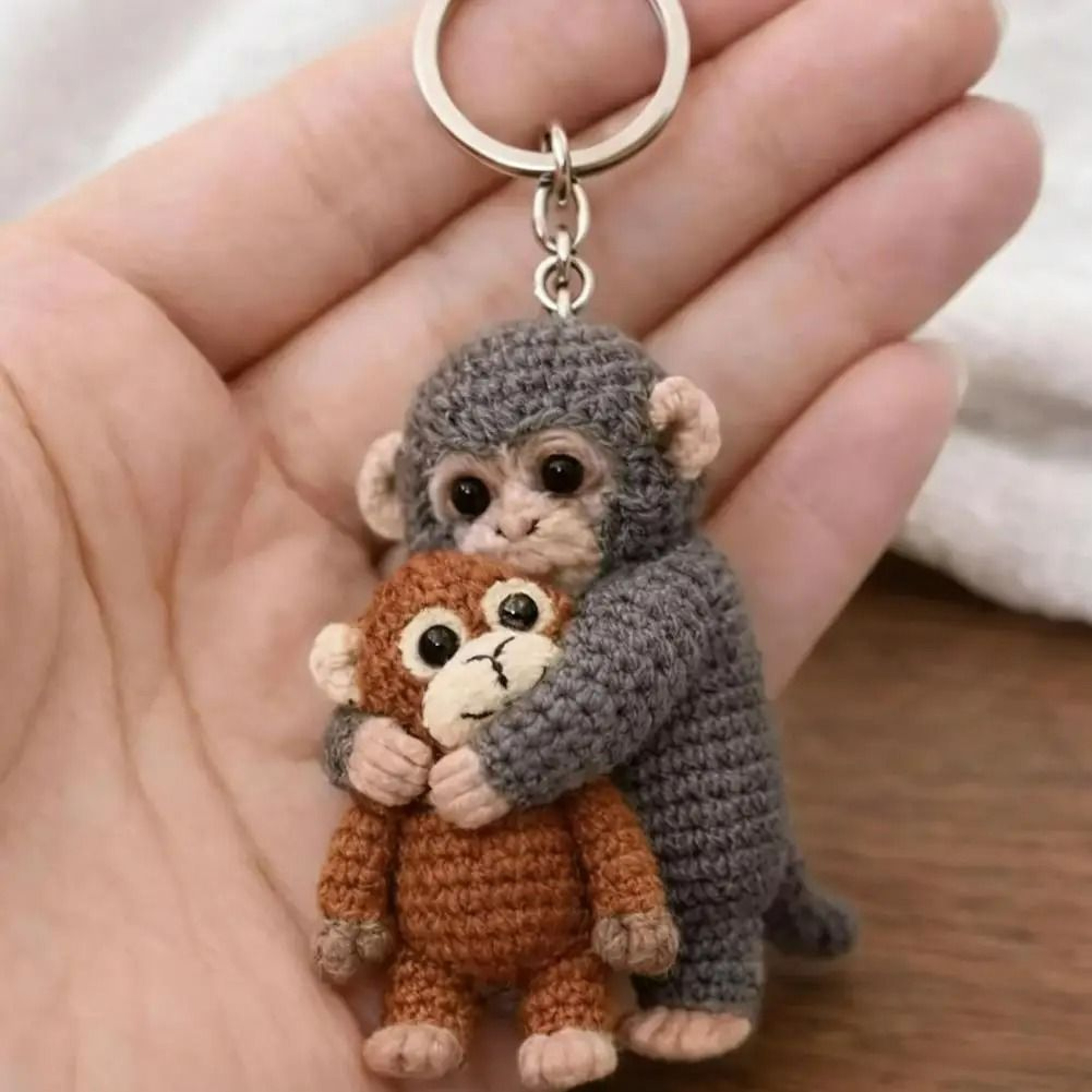 PunchPal Crochet Monkey Keychain 3