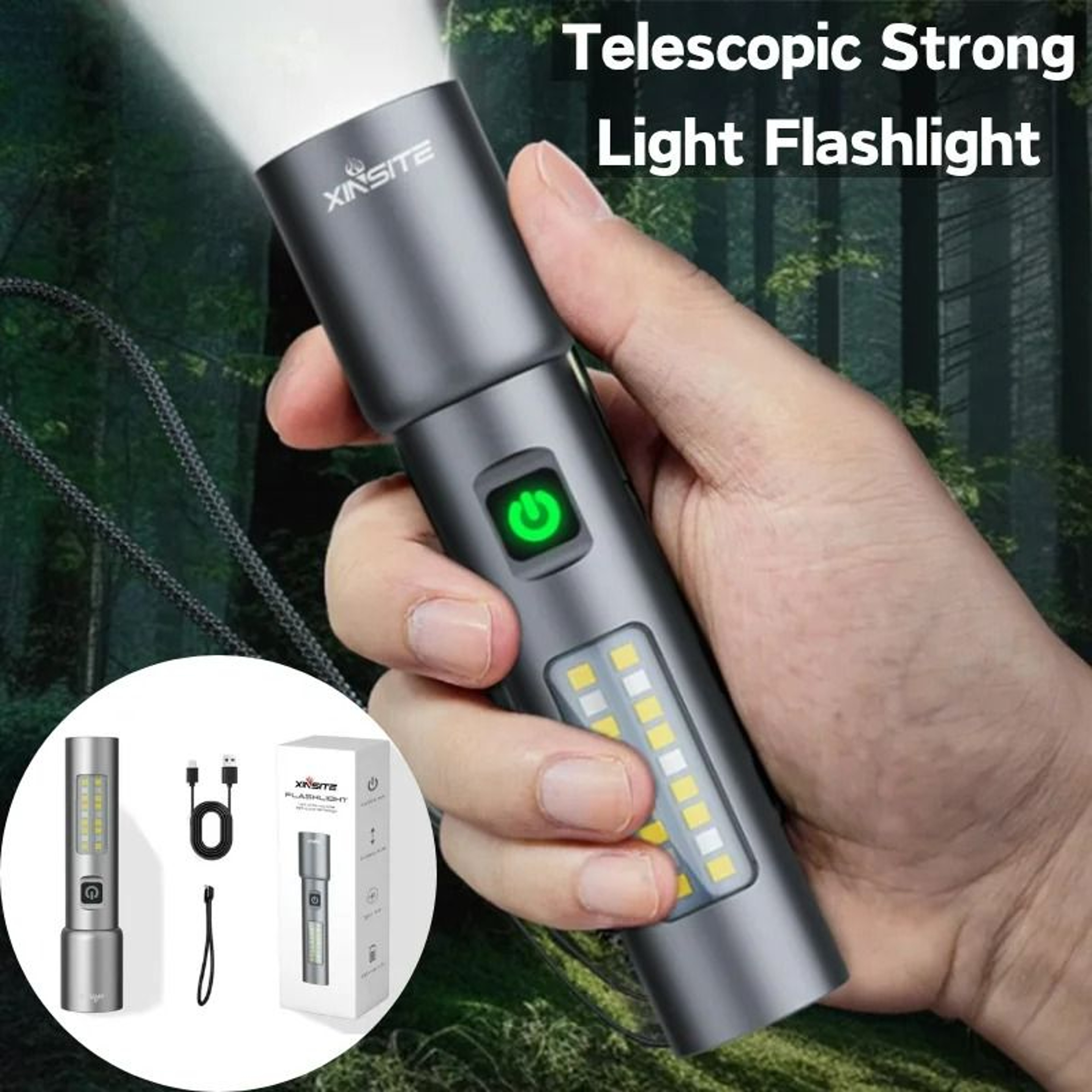 BeamForge Rechargeable Zoom Flashlight 0