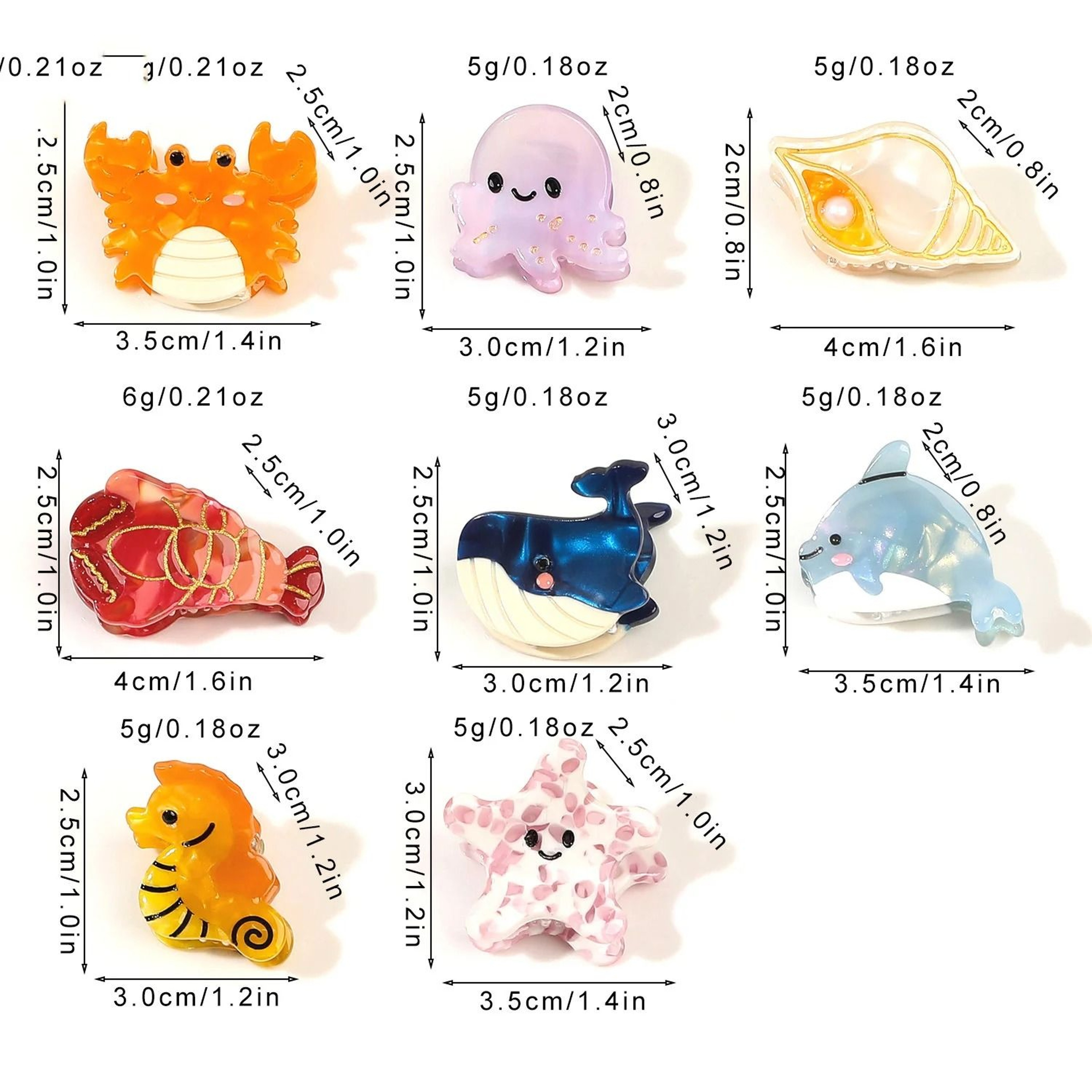 OceanCharm Acetate Hair Clips 6