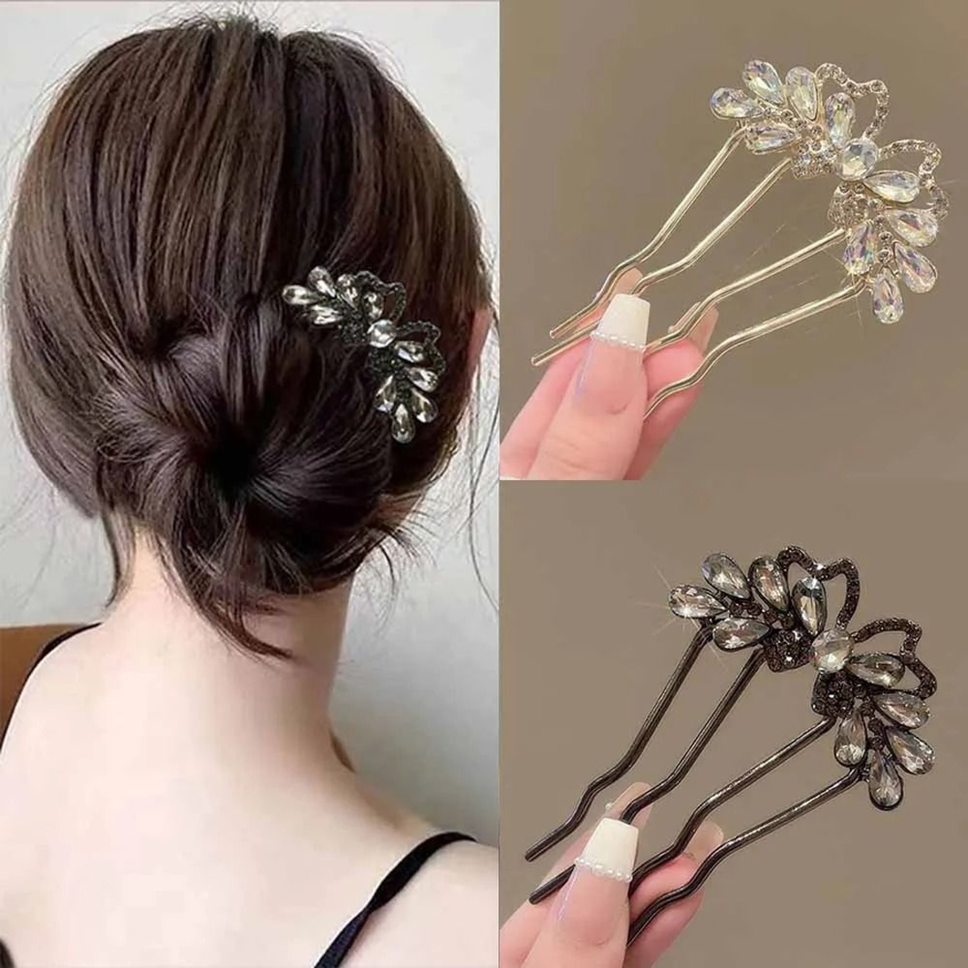CrystalWing Butterfly Hair Stick 0