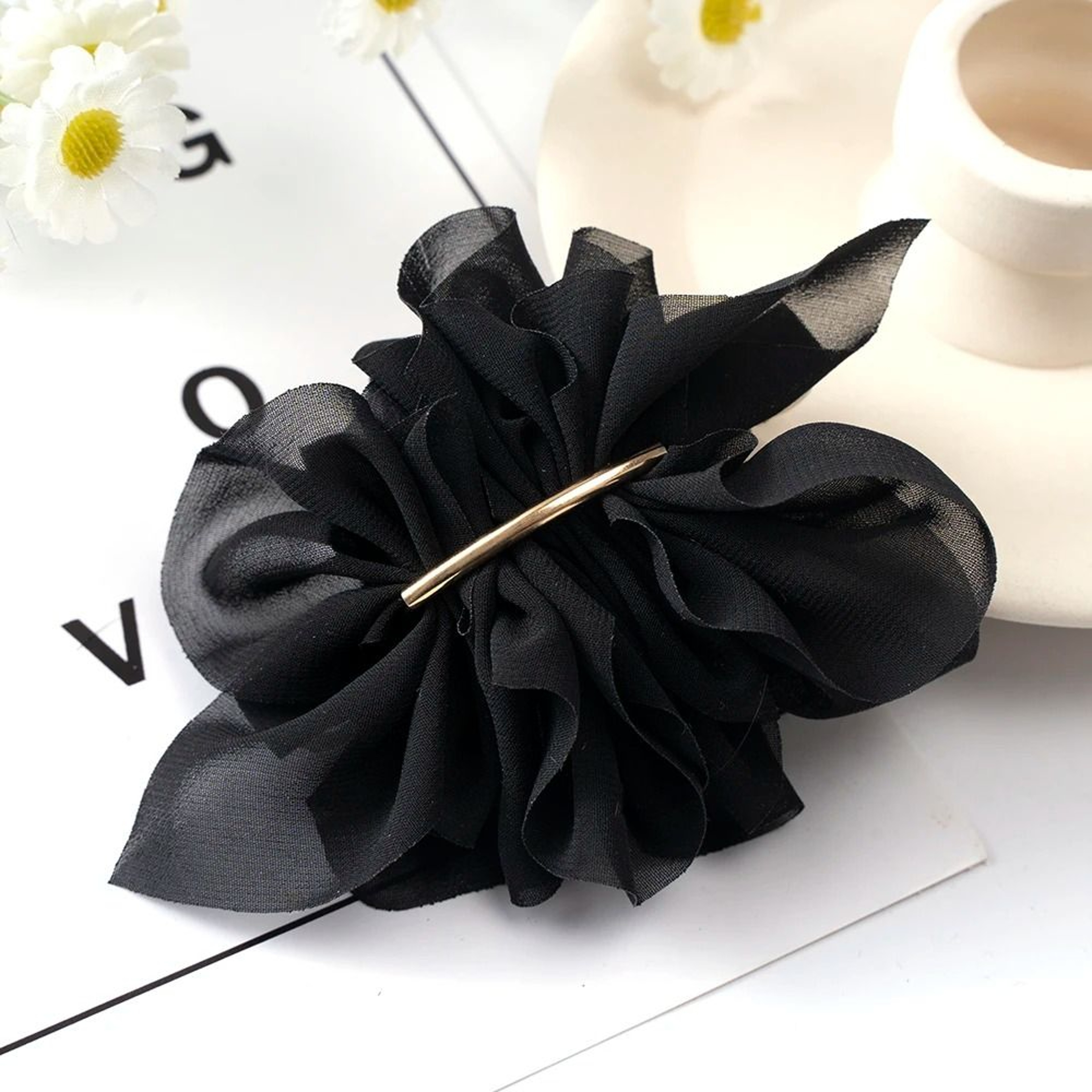FloraGrip Chiffon Flower Hair Claw 6