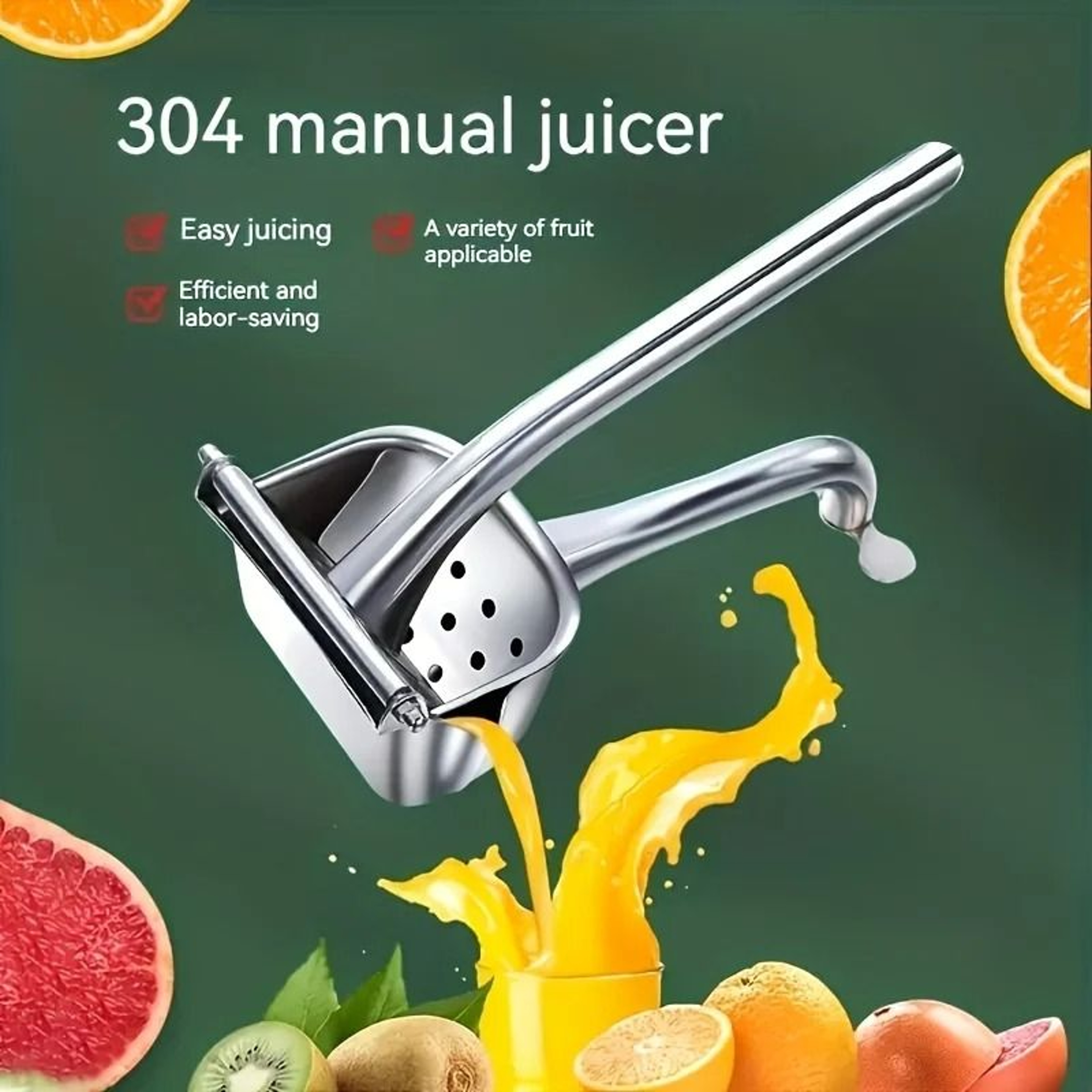 PurePress Stainless Steel Manual Juicer 5