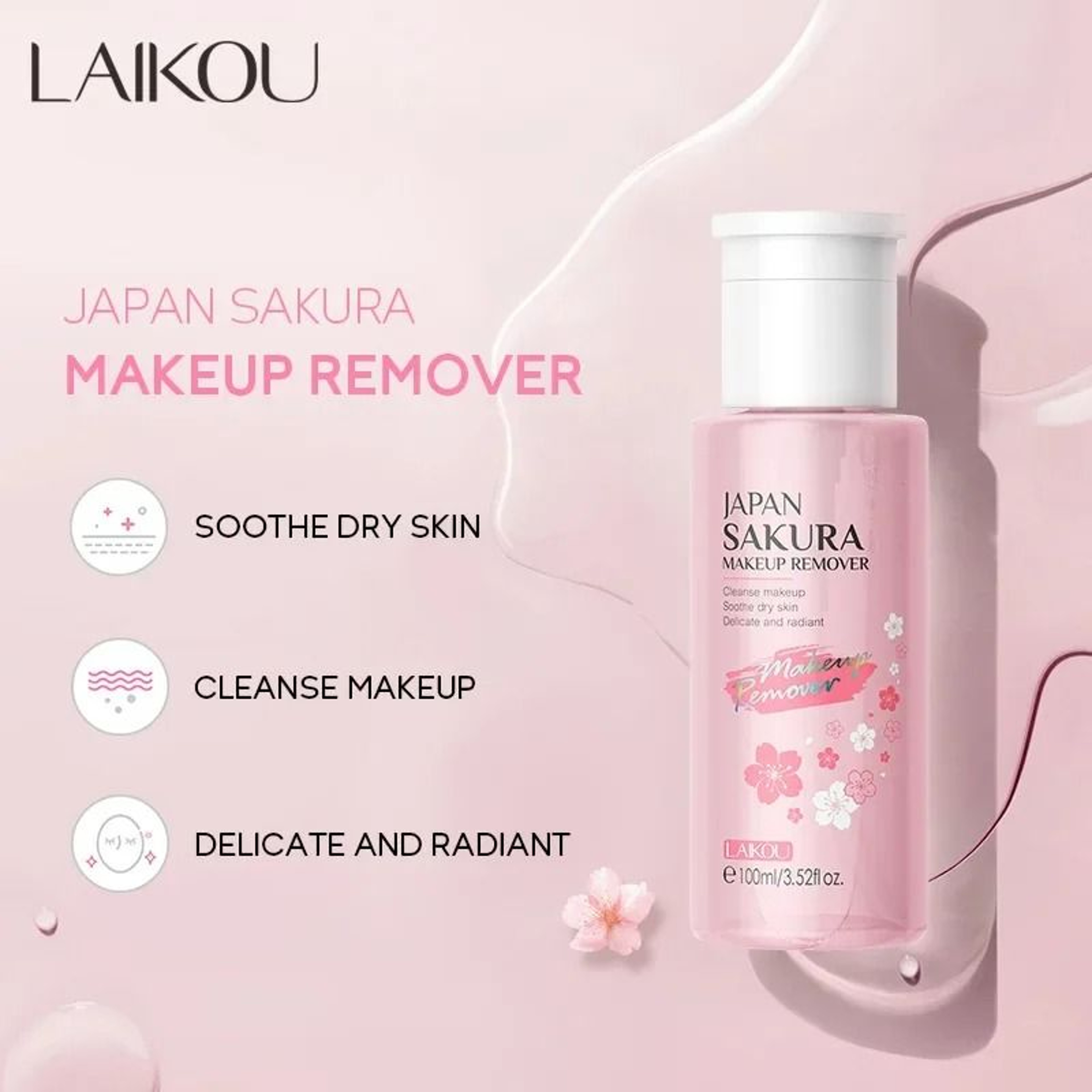 SakuraGlow Cherry Blossom Makeup Remover 1