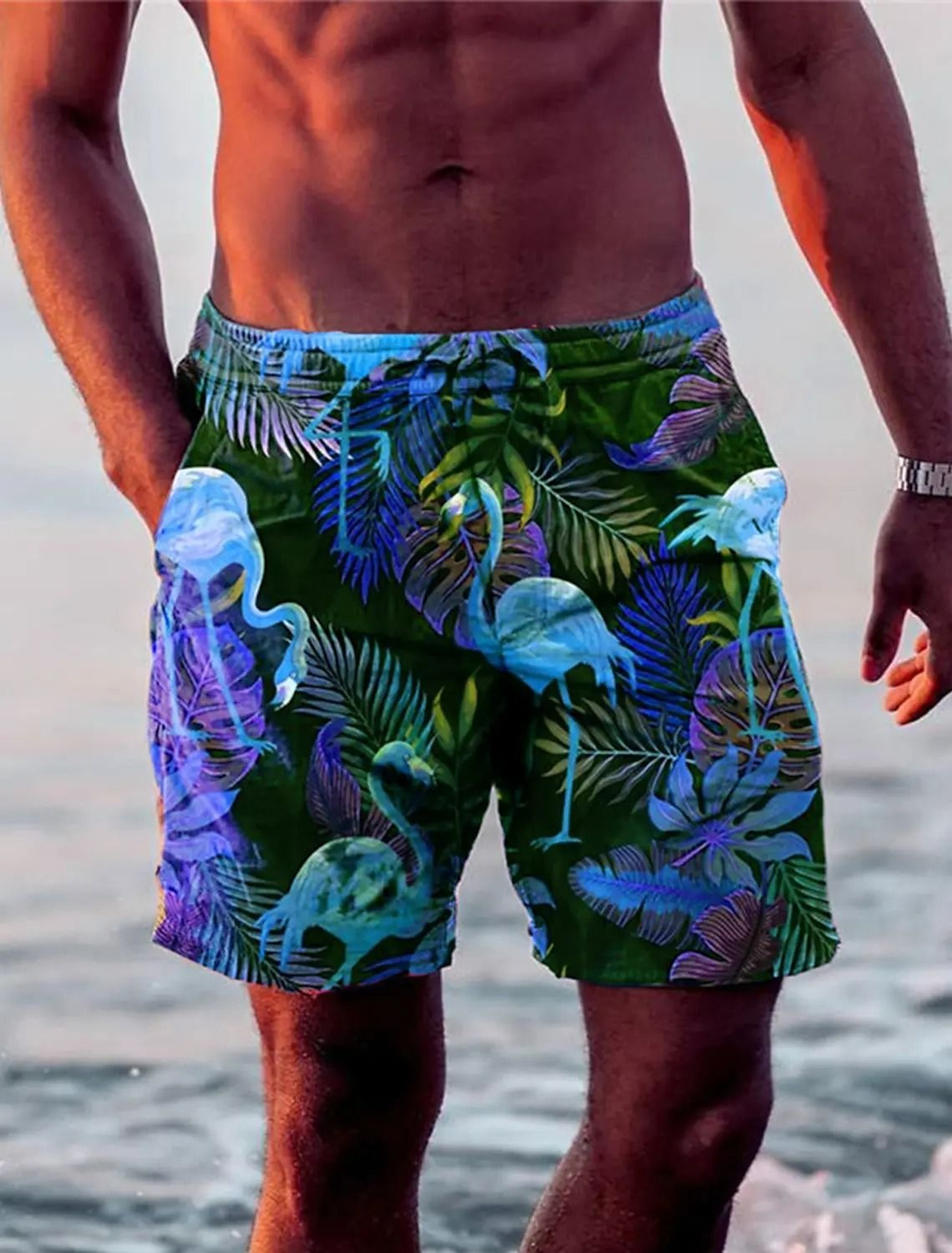 TropicVibe Flamingo Swim Shorts 6