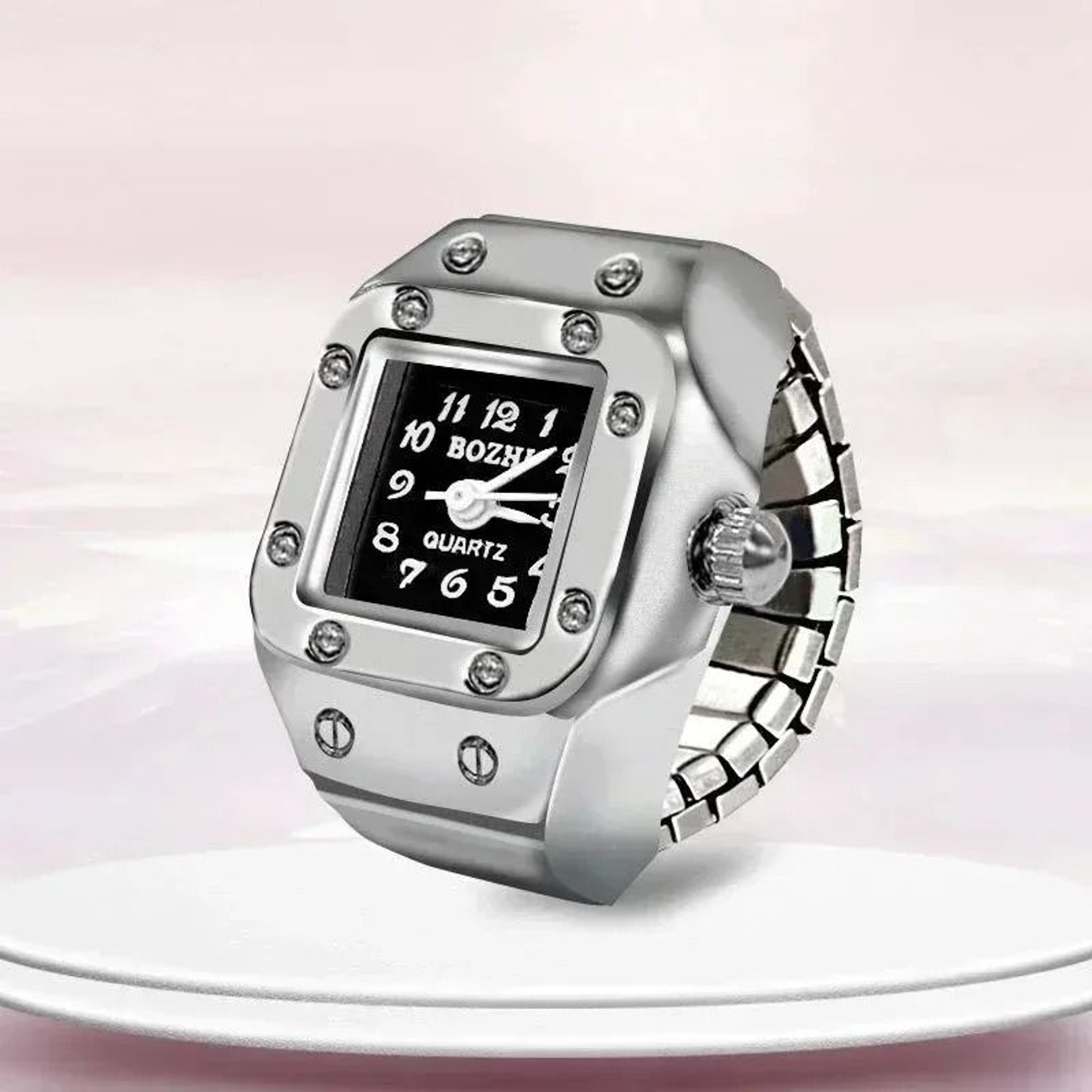 RetroTick Roman Numeral Watch Ring 6