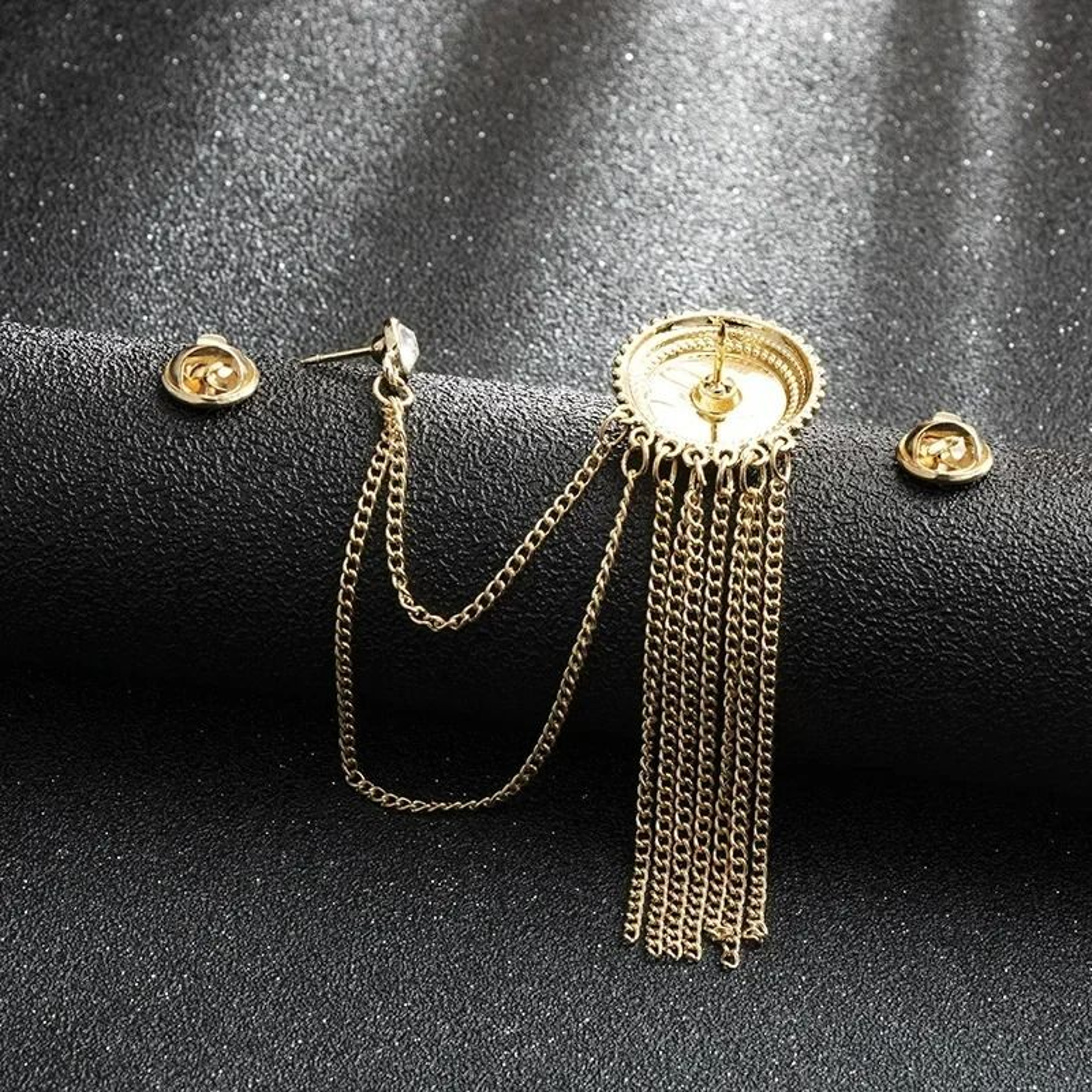 NoirGleam Crystal Tassel Brooch 1