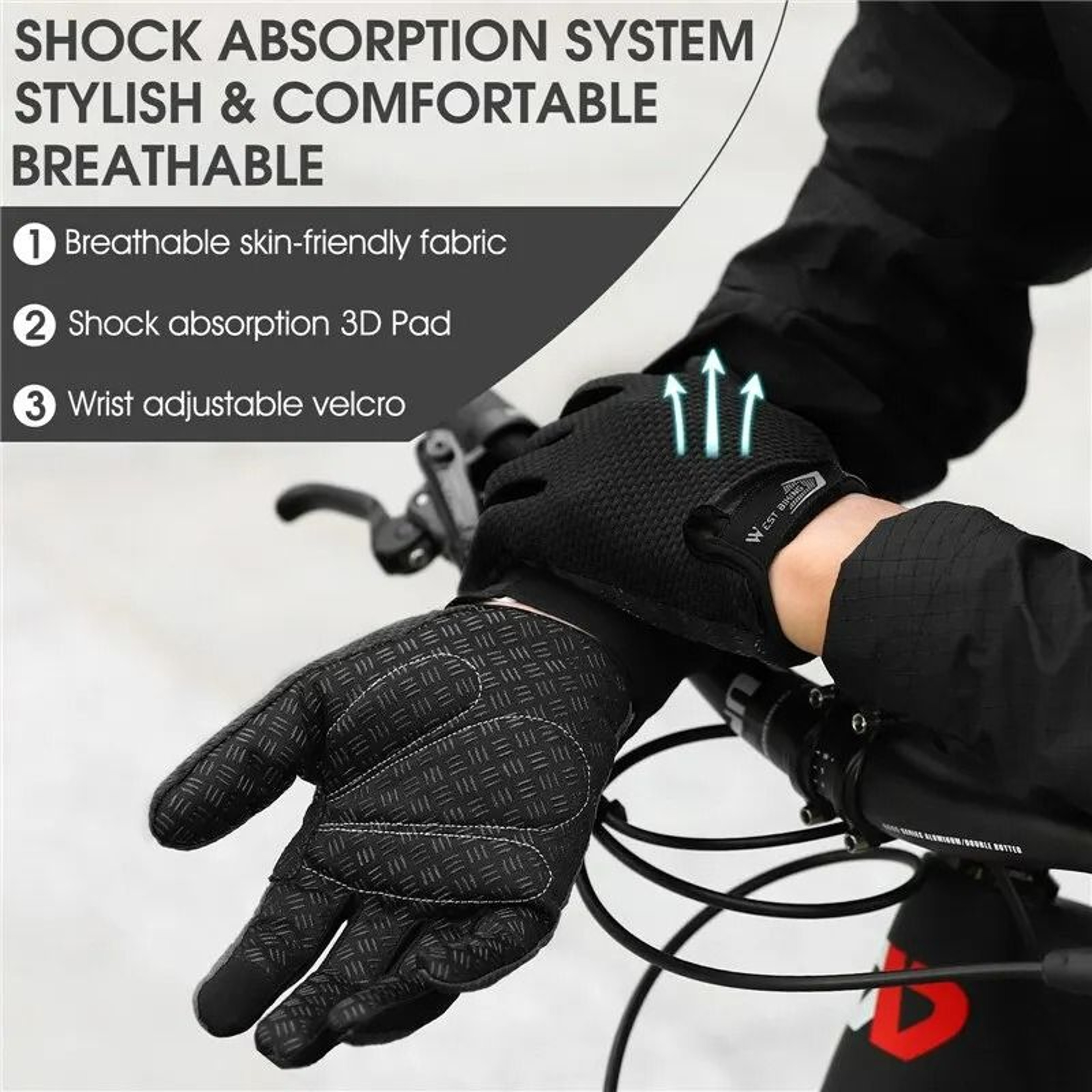 RideGrip Full Finger Cycling Gloves 3
