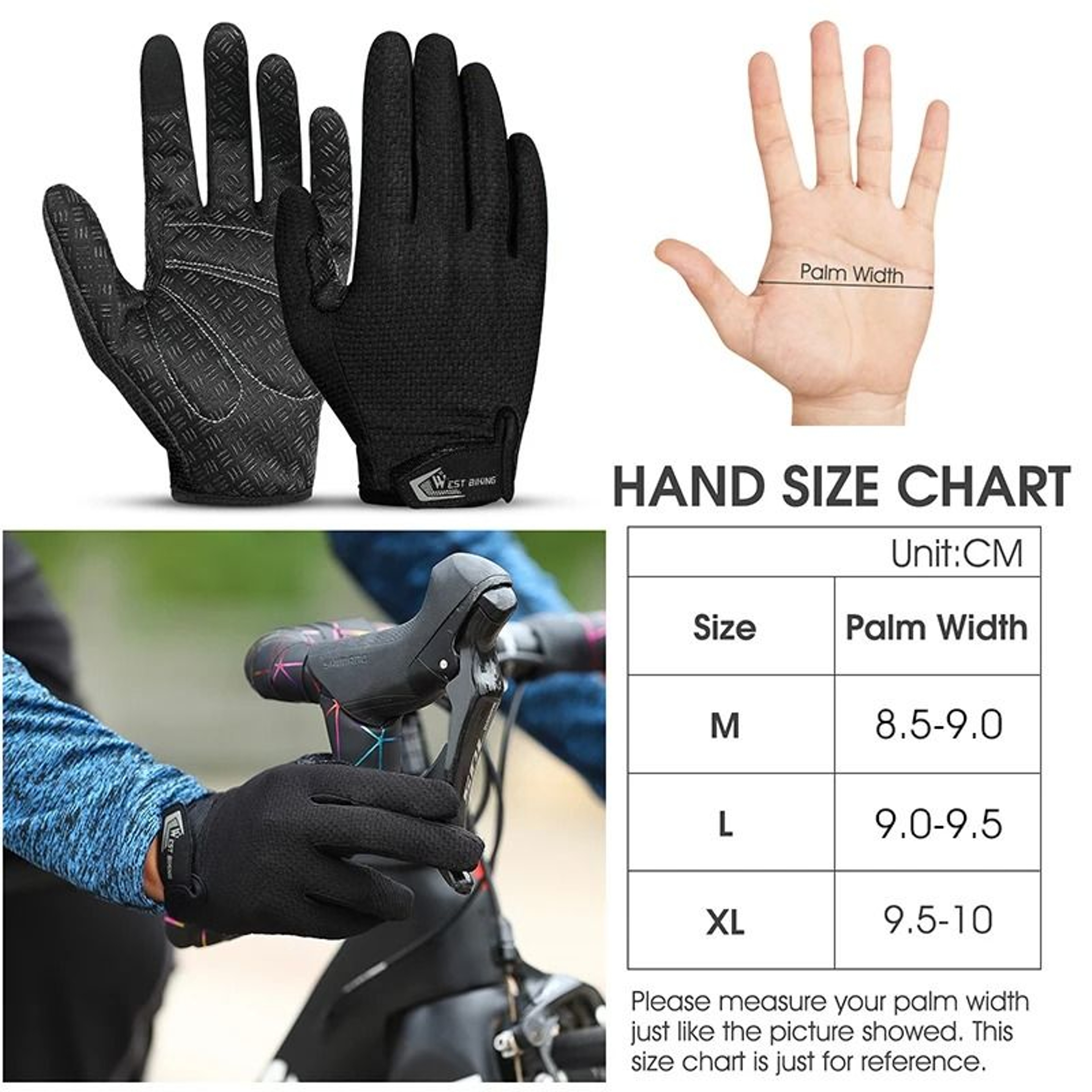 RideGrip Full Finger Cycling Gloves – view 8