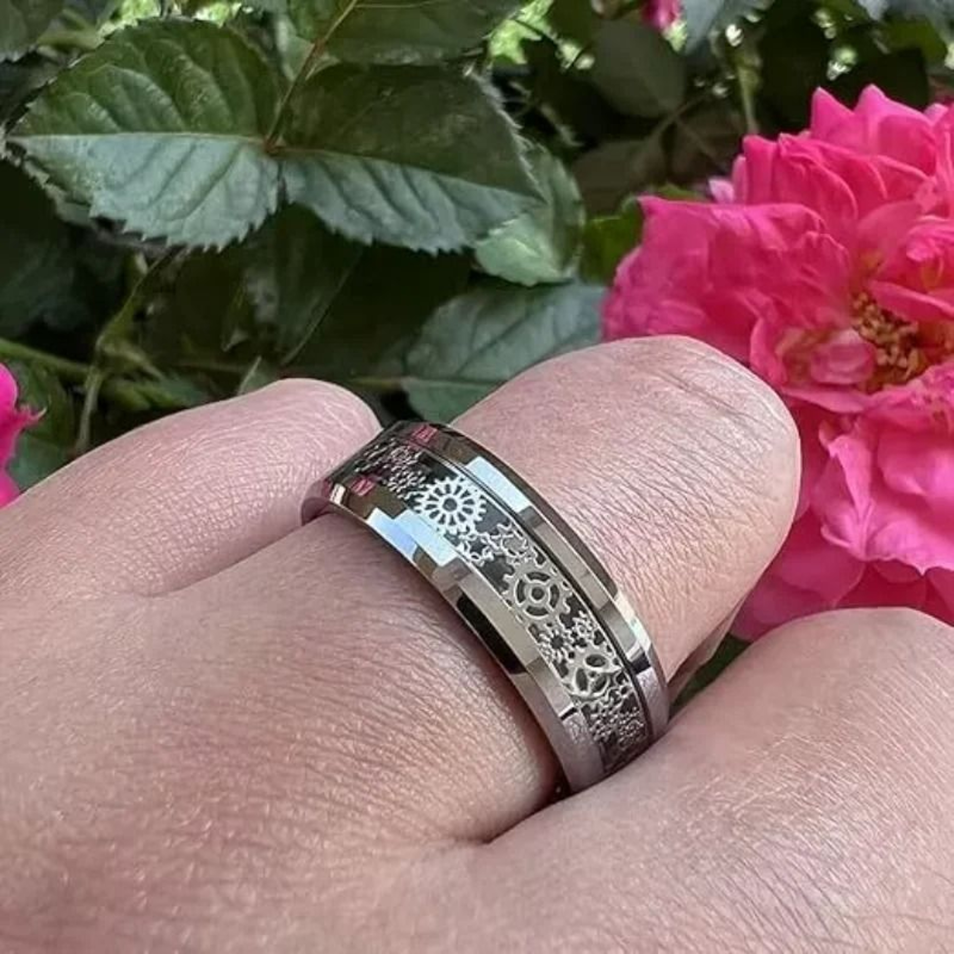 GearForge Steampunk Carbon Fiber Ring 4