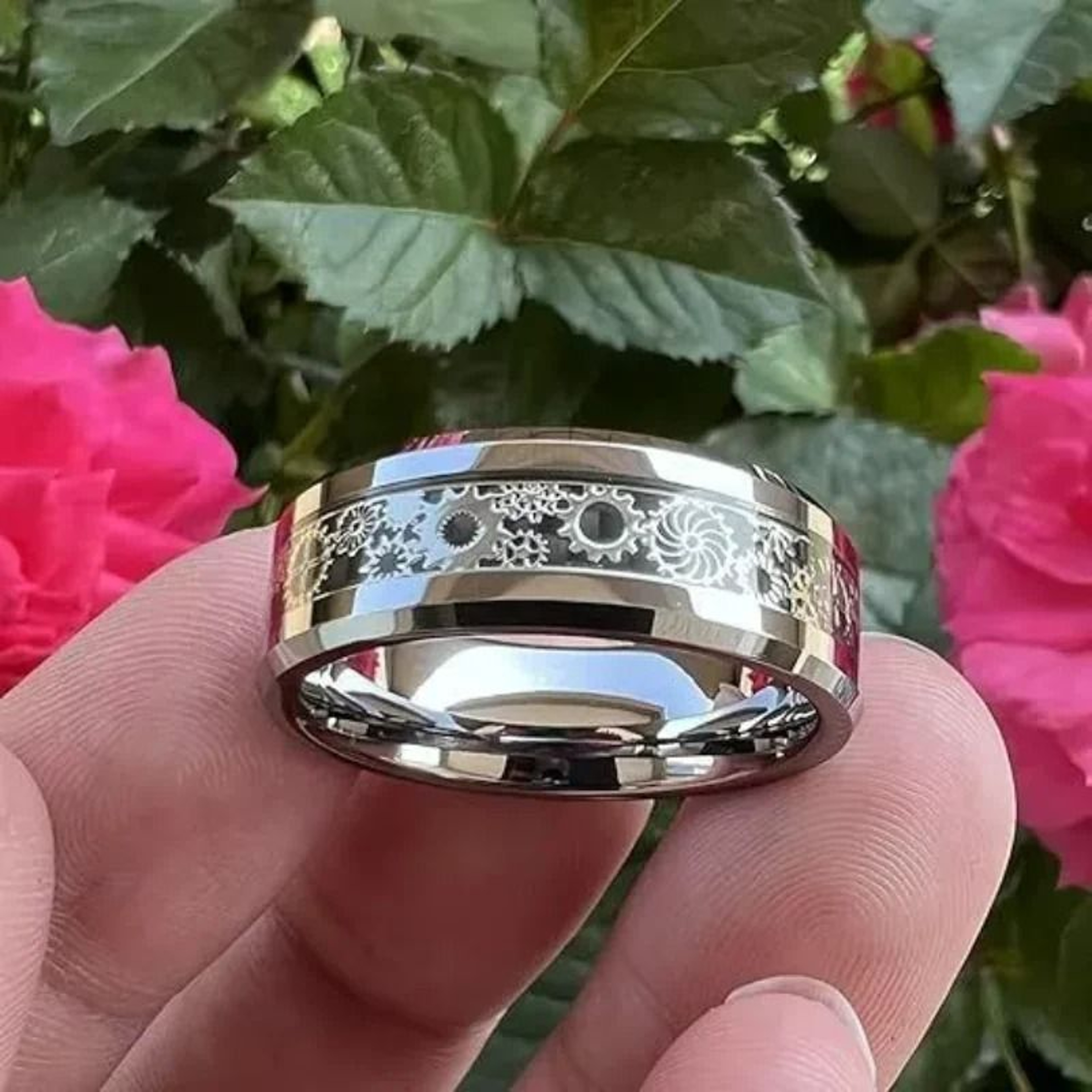 GearForge Steampunk Carbon Fiber Ring 3