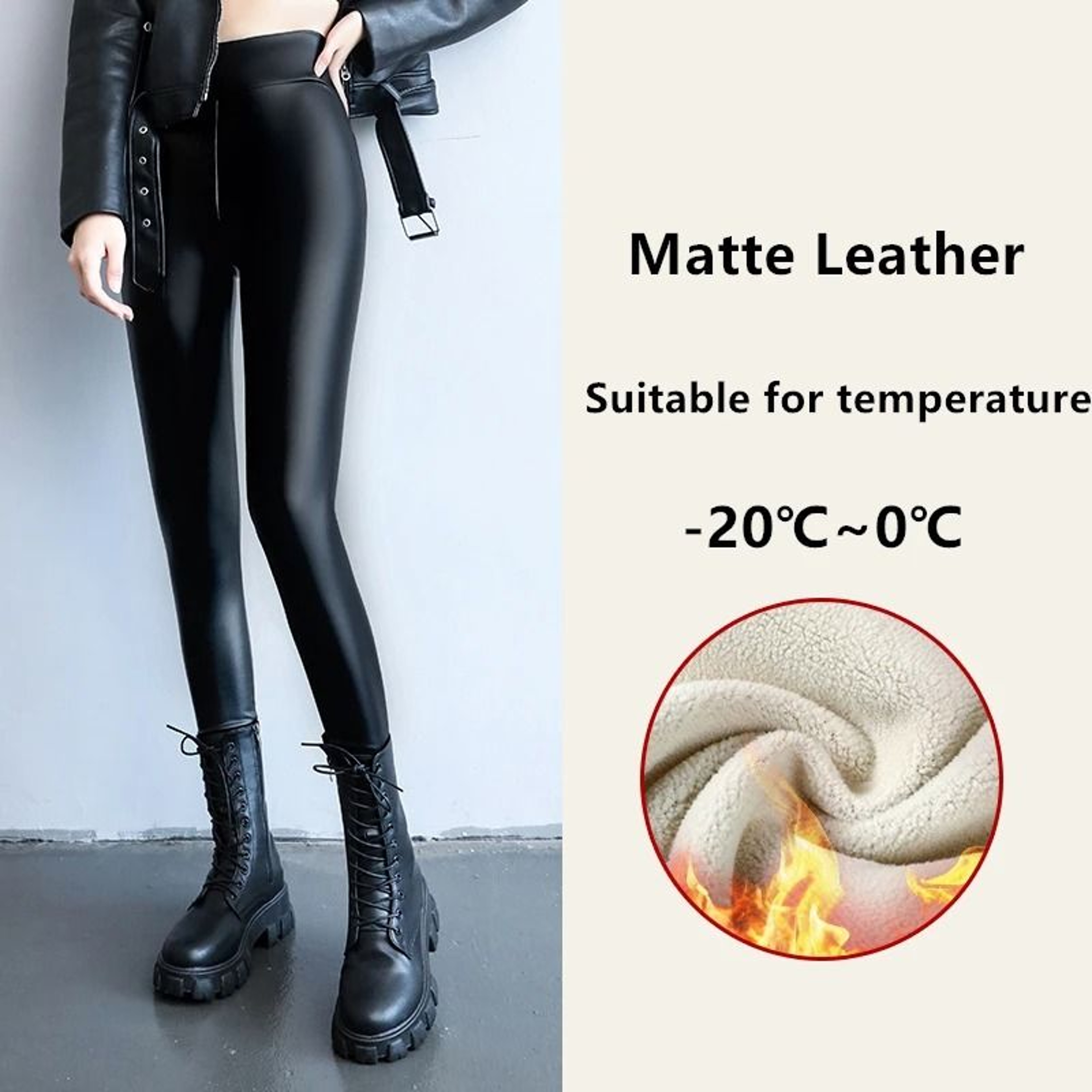 FrostLuxe High Waist Fleece Lined Leather Leggings 11