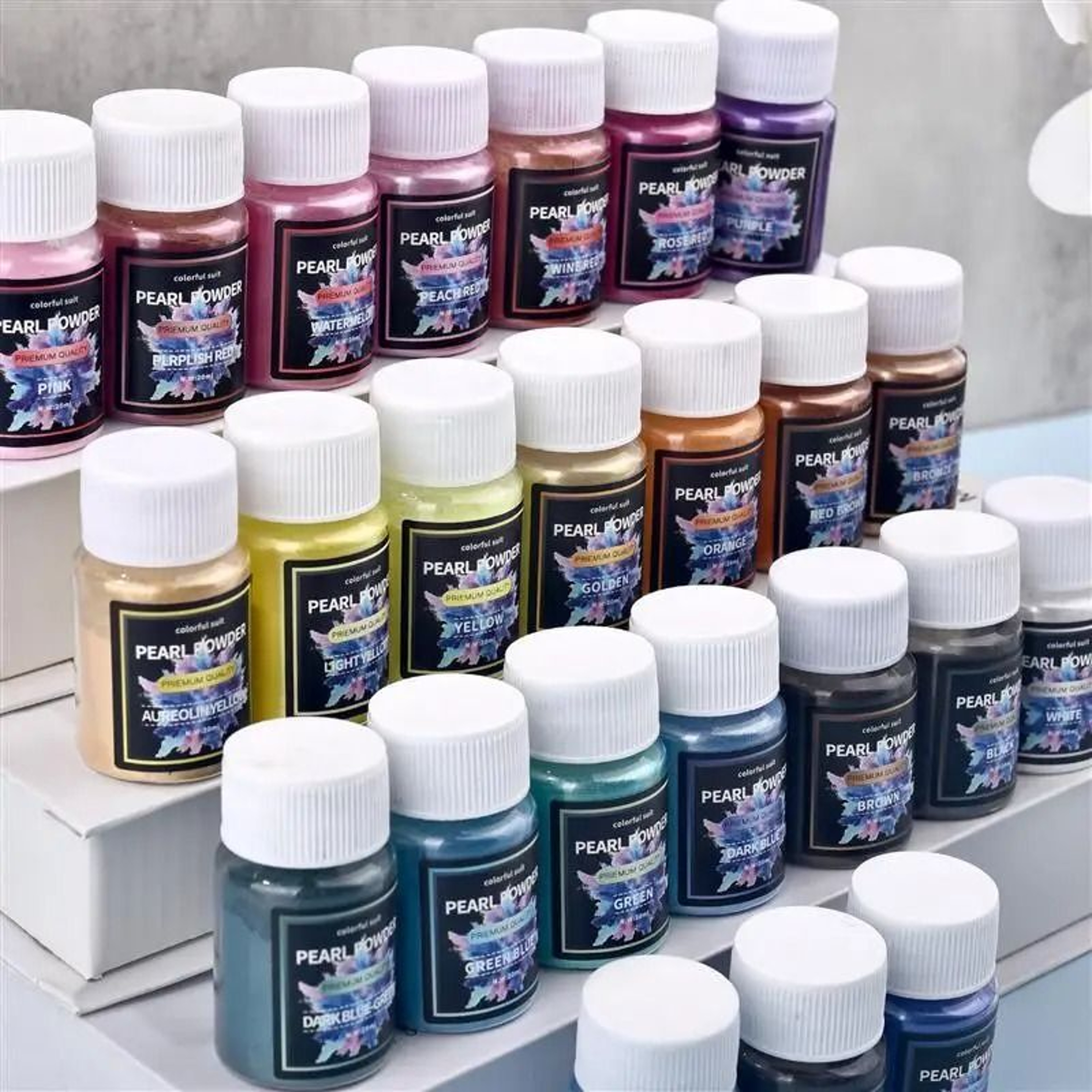 PearlVibe 24 Color Mica Pigment Powder For Resin Crafts 0