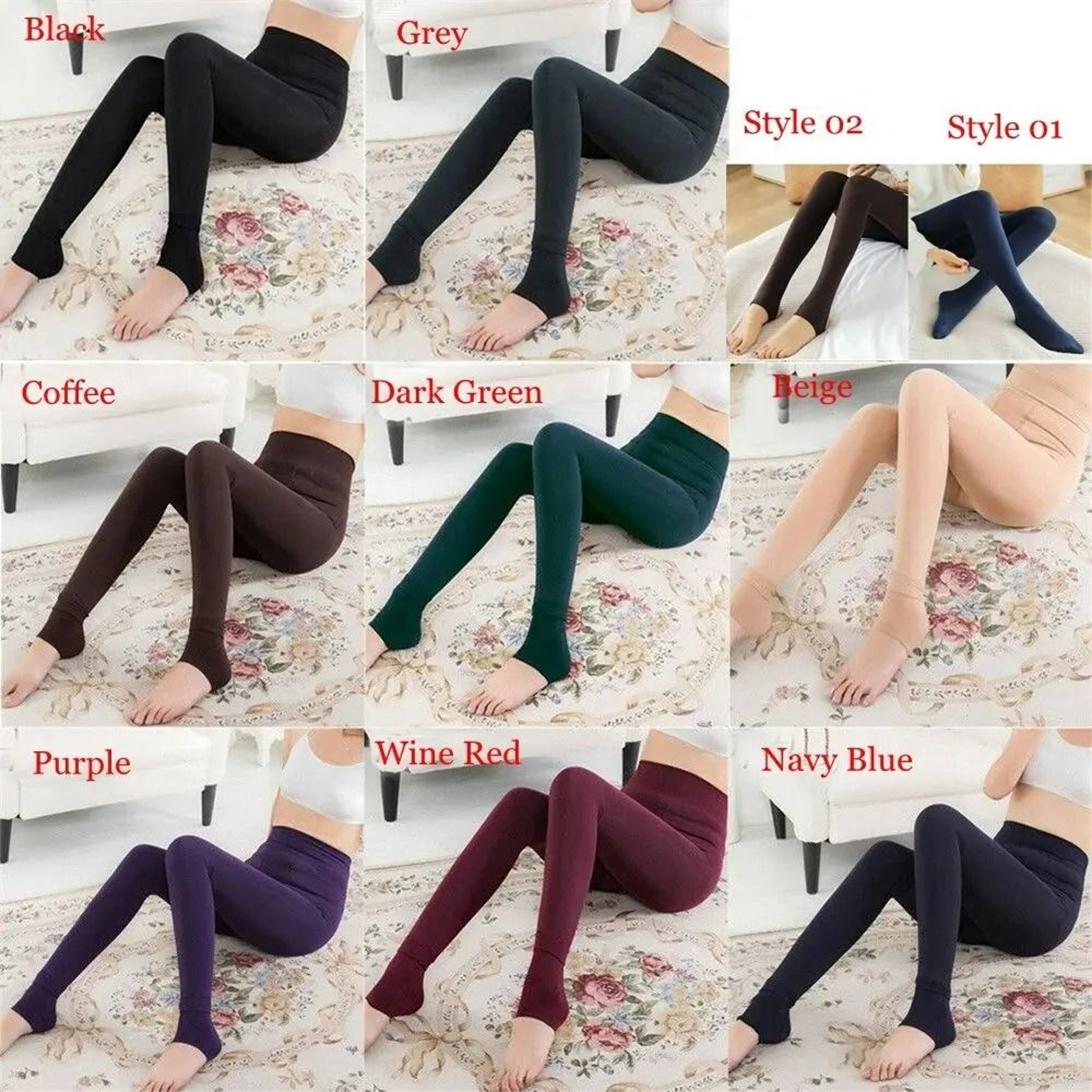 CozyCurve Fleece Lined Thermal Leggings 5
