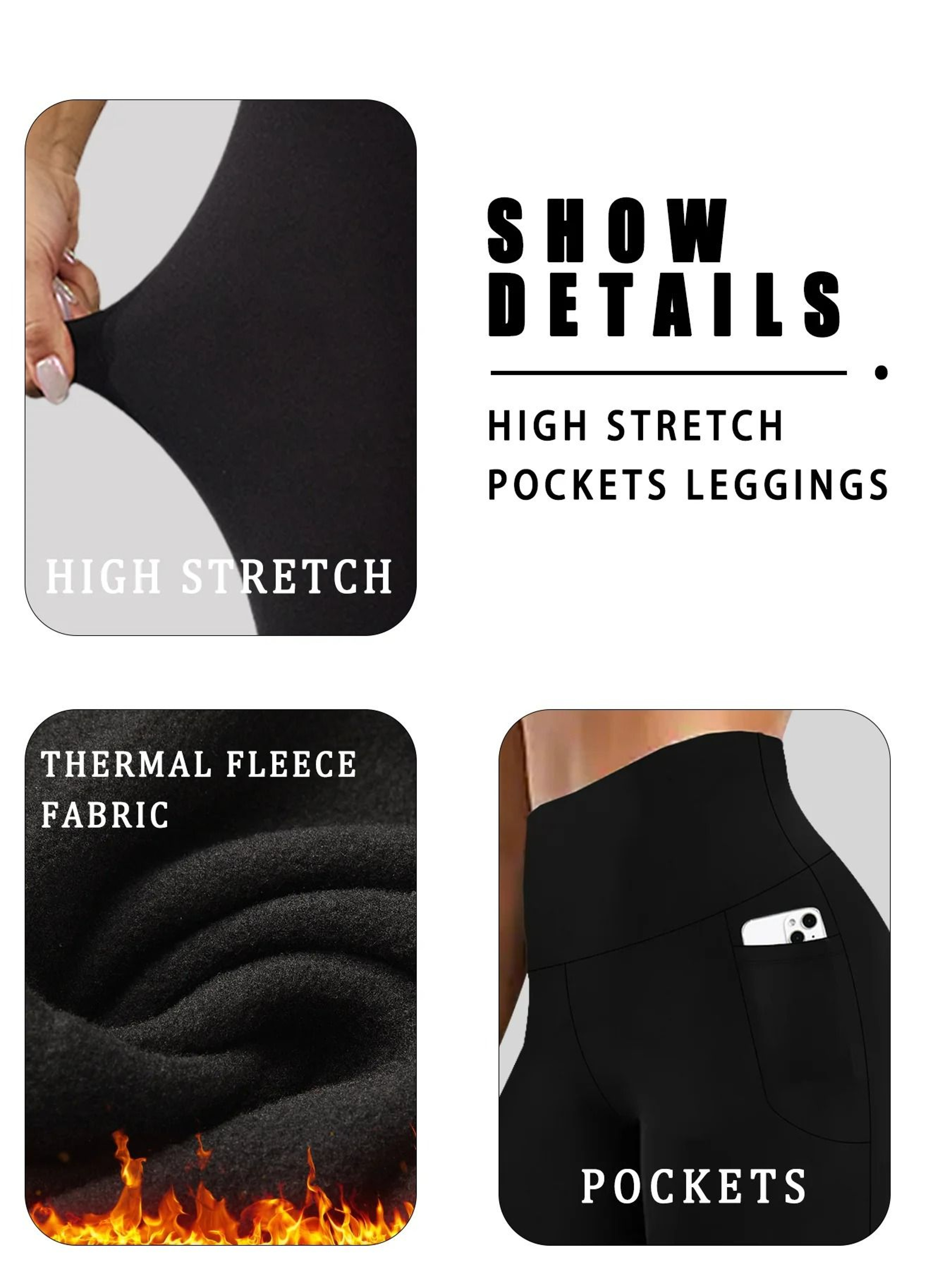 FrostFlex High Waist Fleece Leggings With Pockets 3