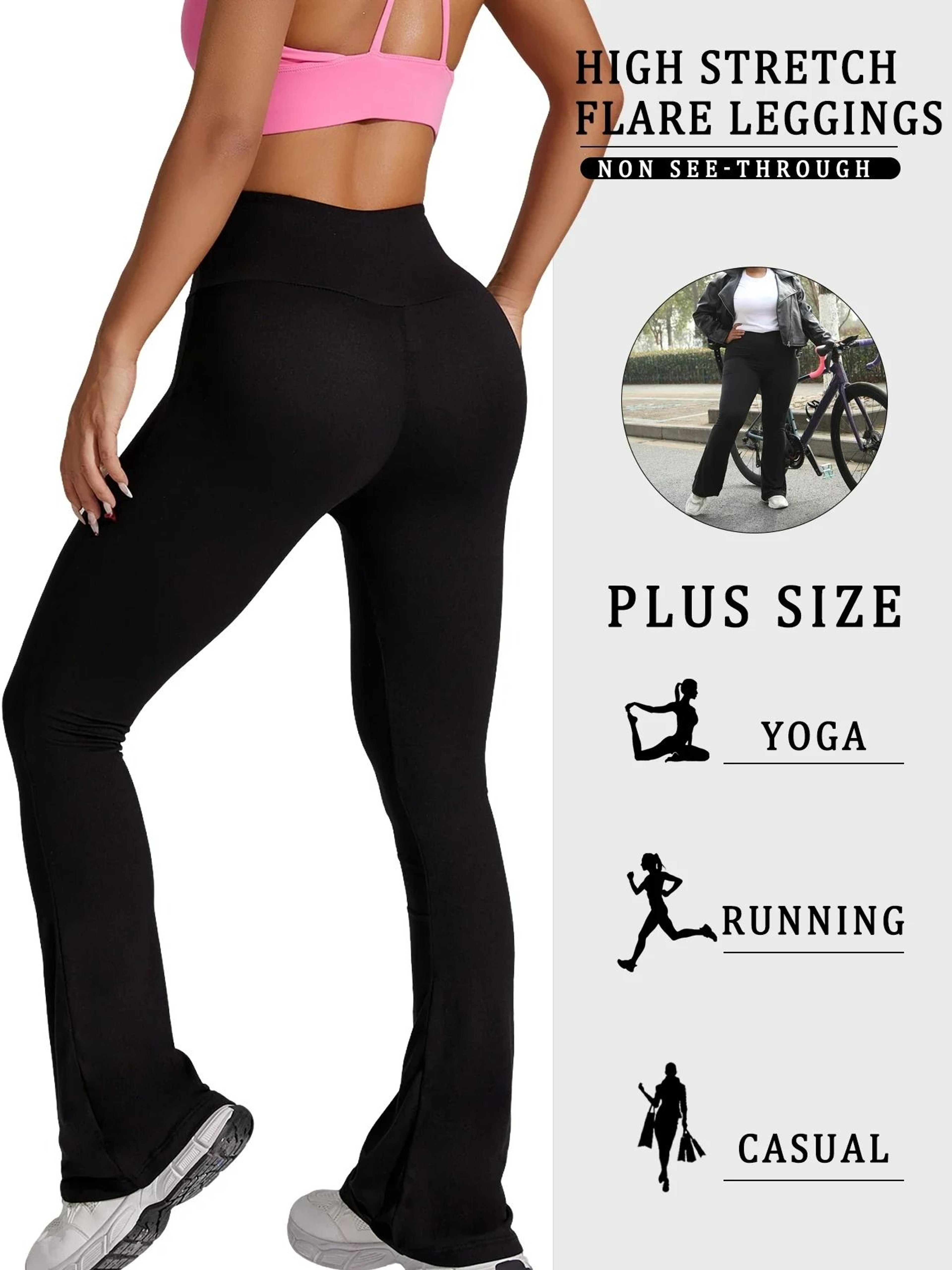 FlareLuxe Plus Size High Waist Bell Bottom Leggings 3