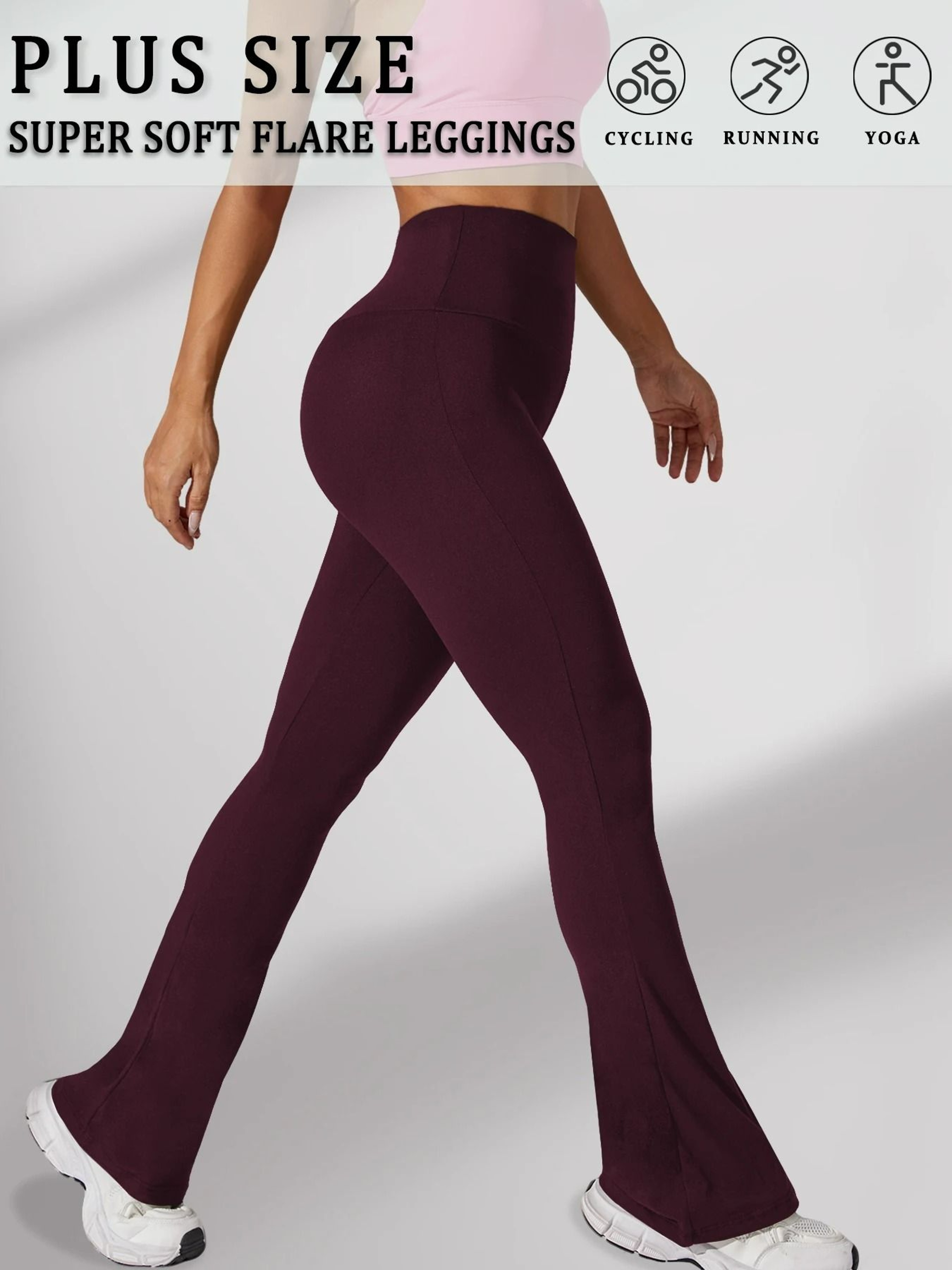 FlareLuxe Plus Size High Waist Bell Bottom Leggings 9