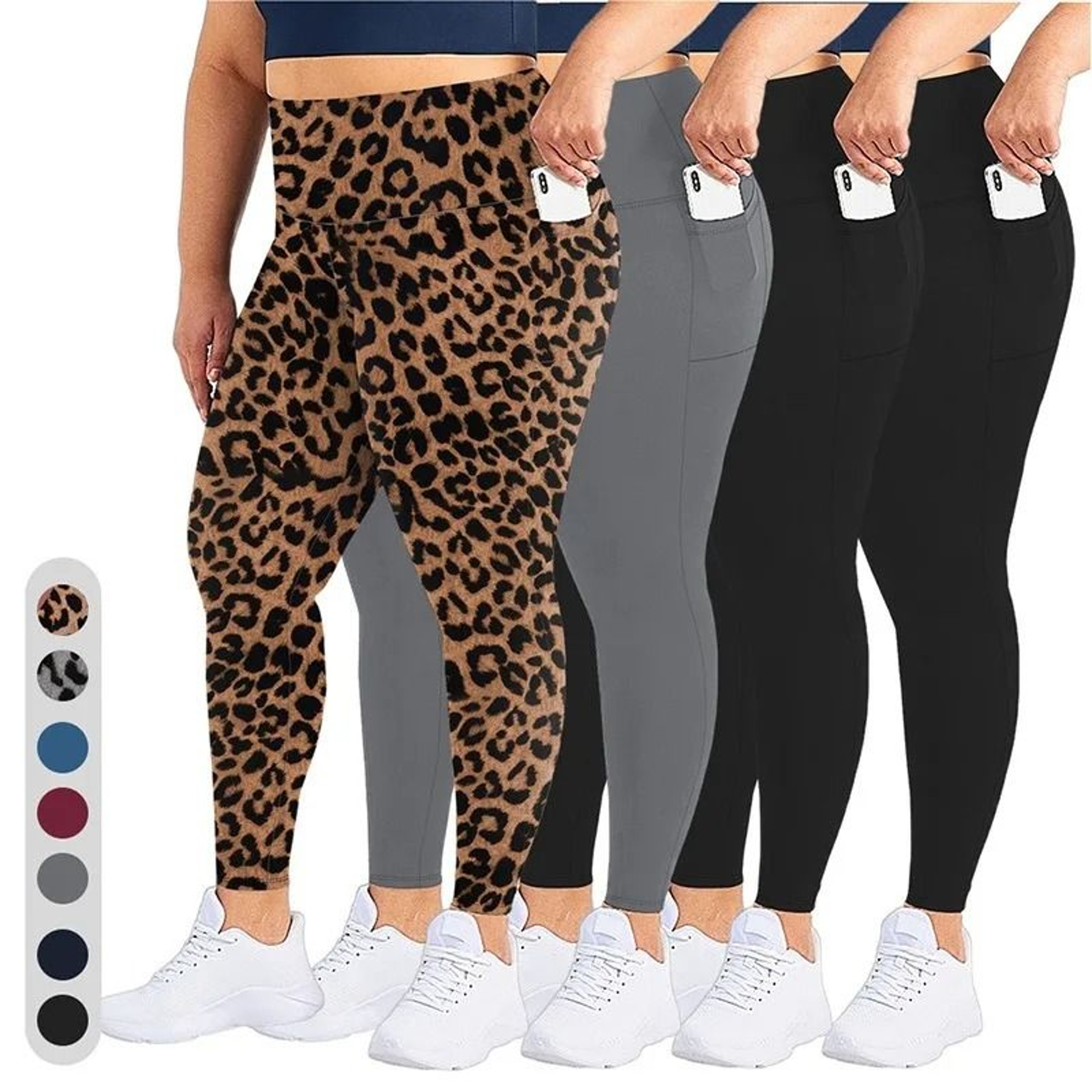 LiftMotion Plus Size High Waist Yoga Leggings With Pockets 0