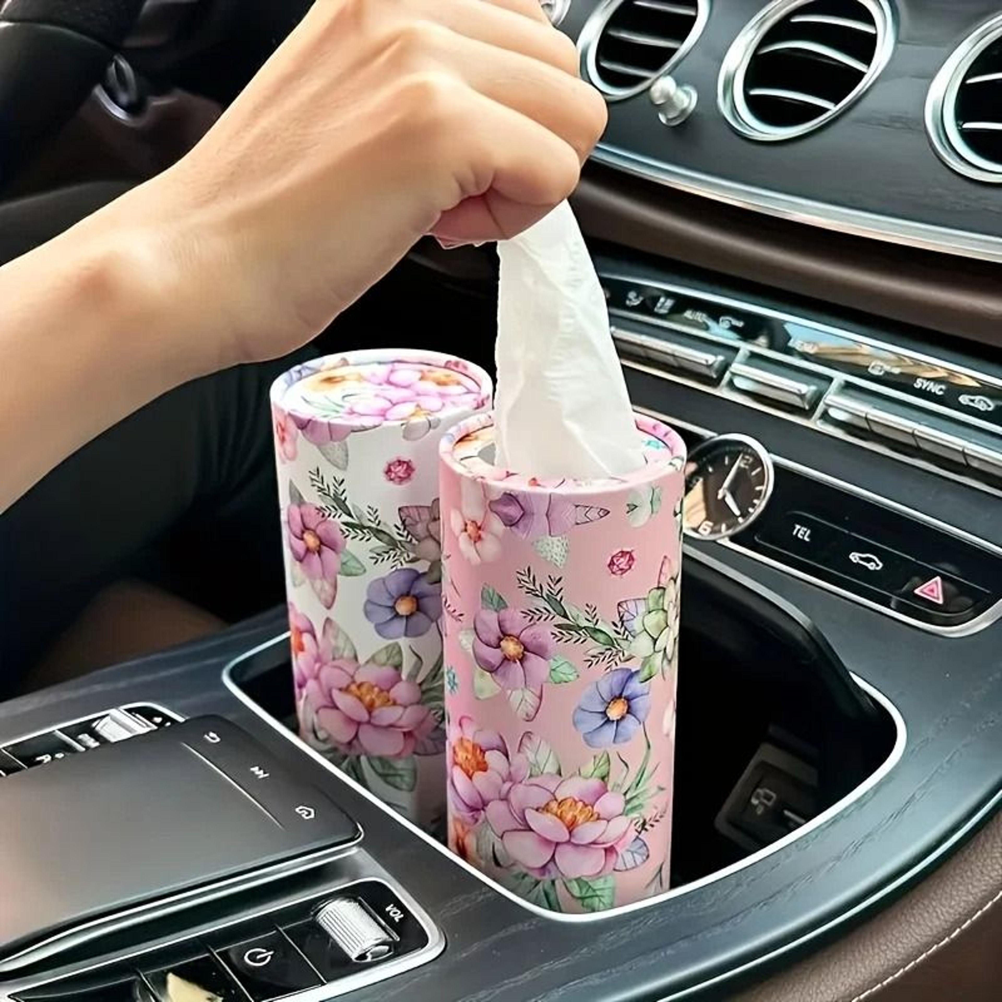 BloomNest Floral Car Tissue Holder Set 7