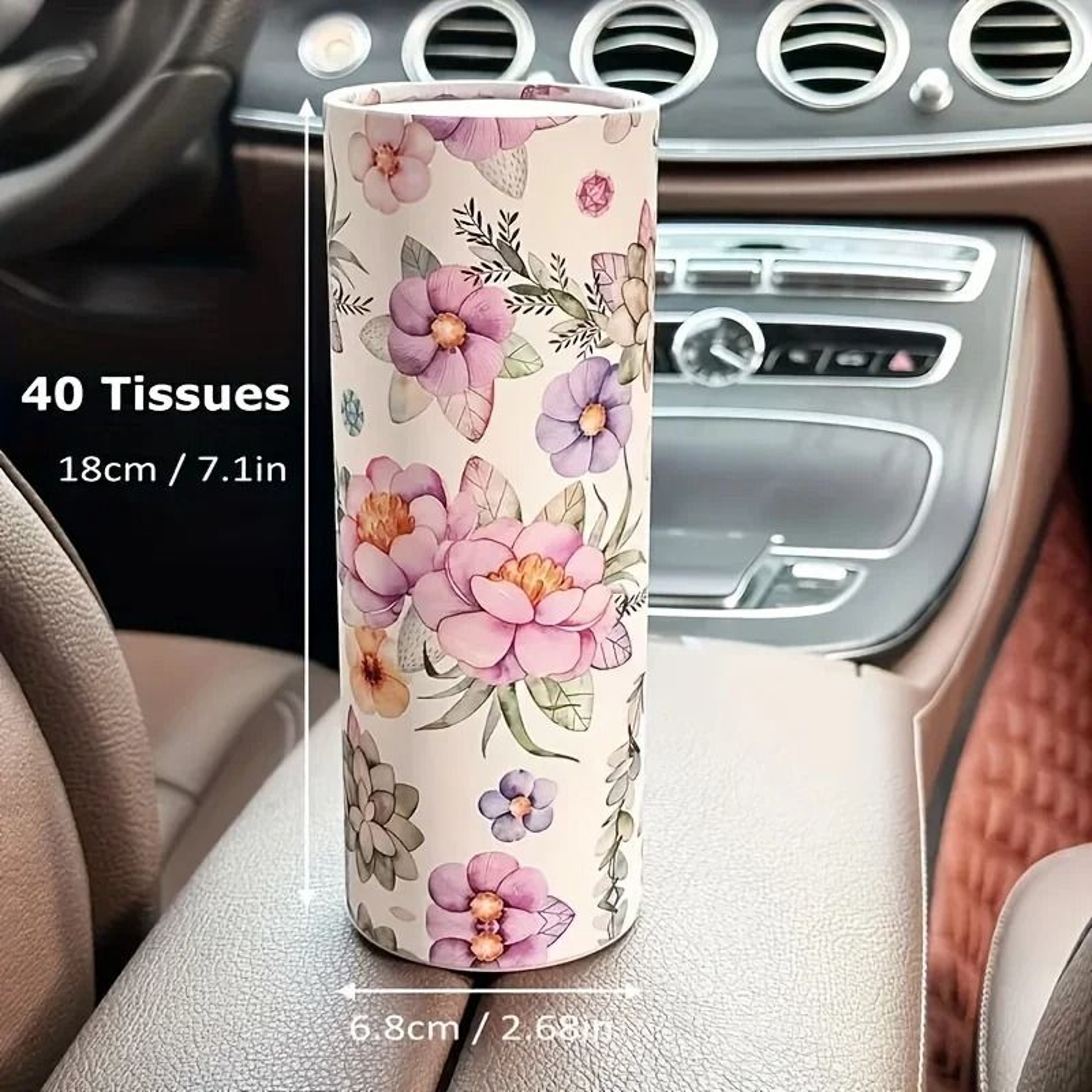 BloomNest Floral Car Tissue Holder Set 2