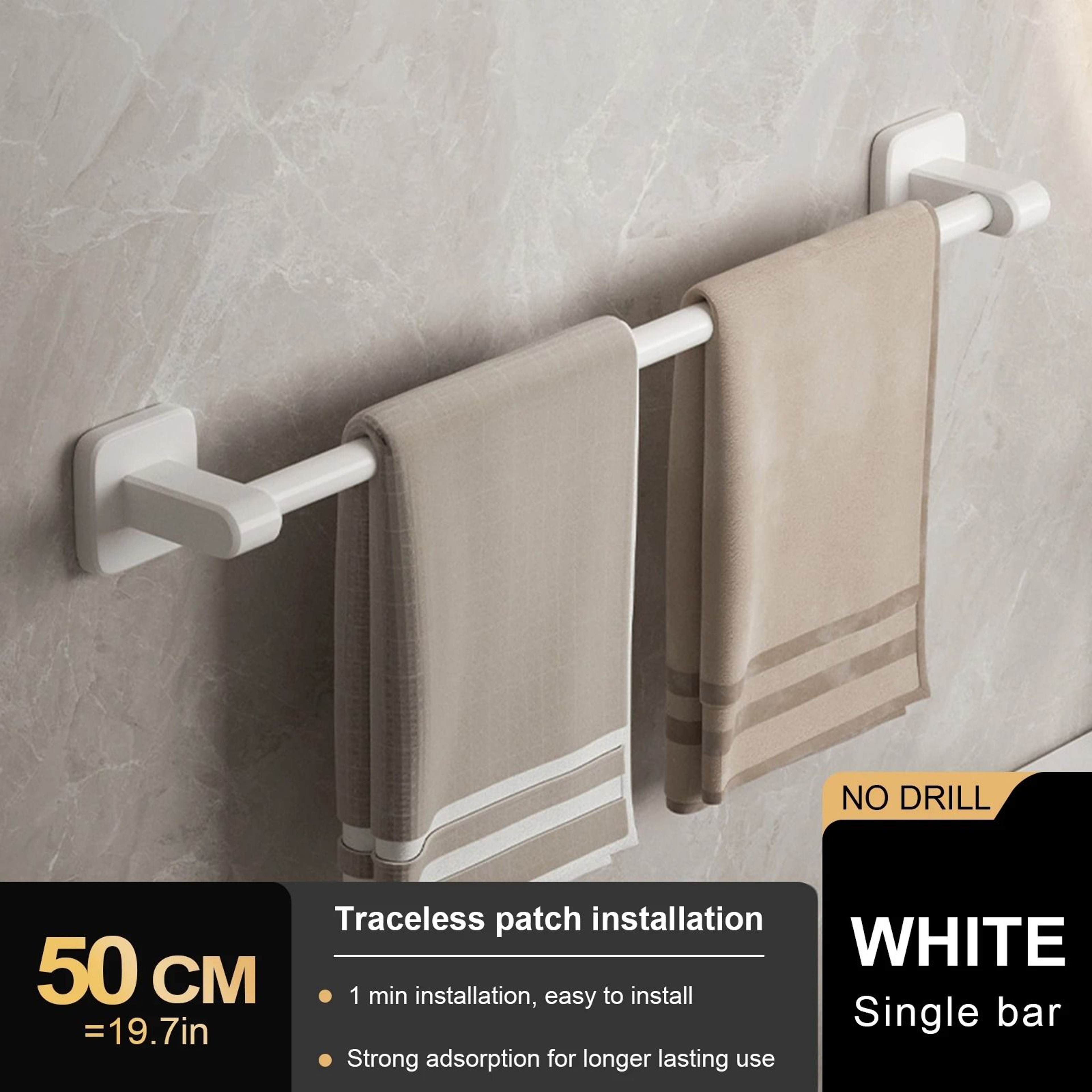 TidyNest No Drill Double Towel Bar 11