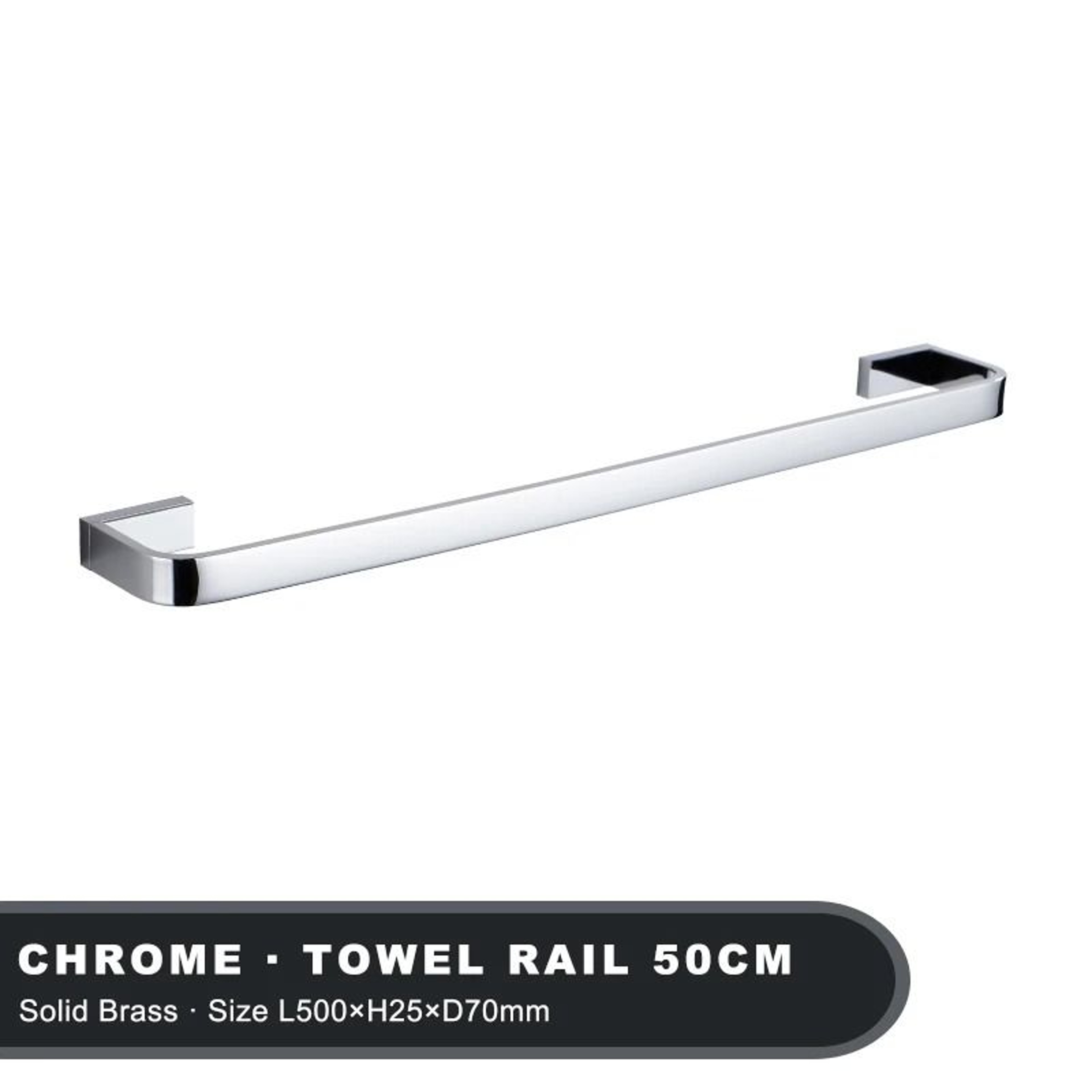 LuxeBrass Chrome Wall Mounted Towel Bar 8