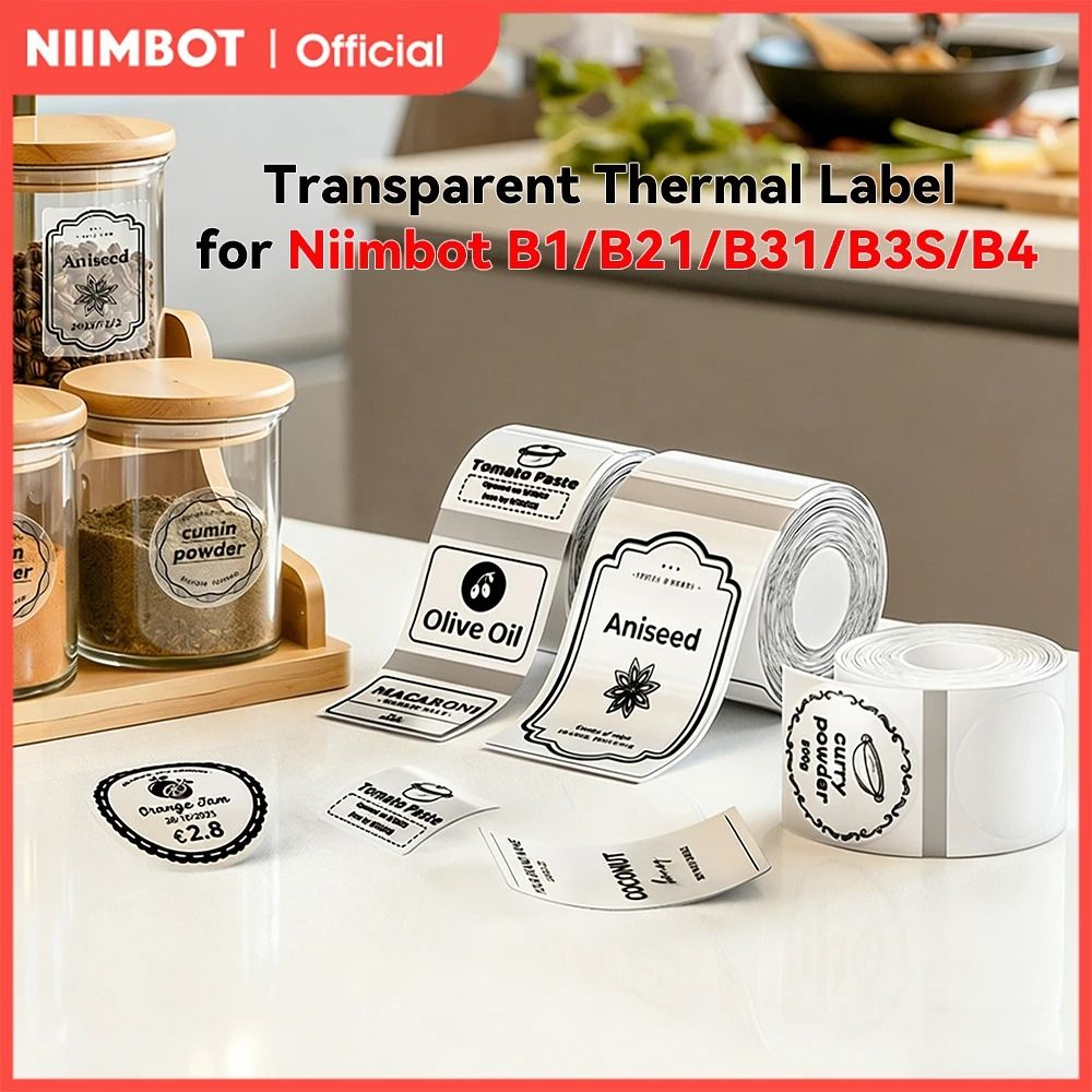 ClearMark Transparent Thermal Label Sticker Rolls 0