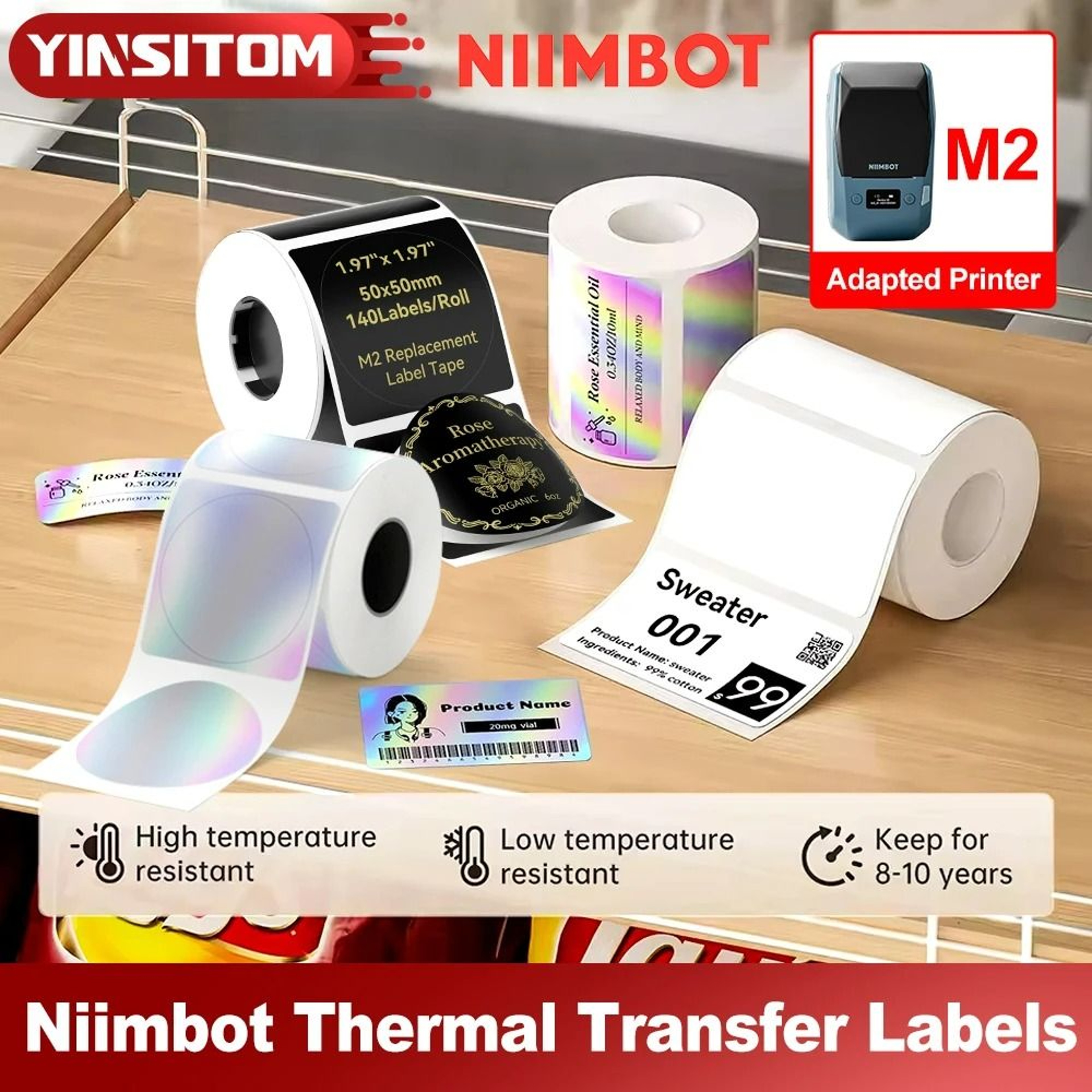 PrintGuard NIIMBOT Thermal Transfer Label Rolls 0