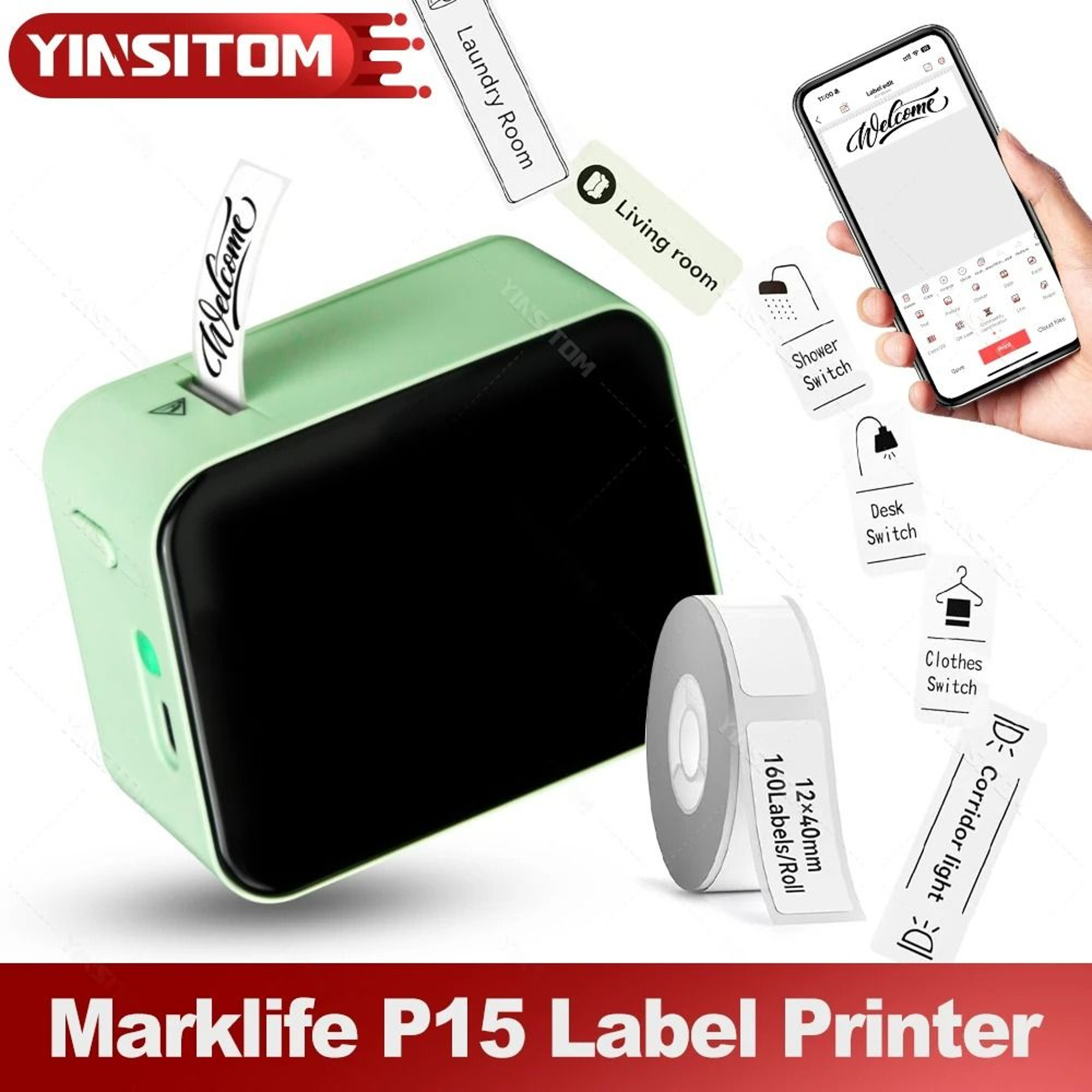 LabelNest P15 Bluetooth Mini Label Printer 1