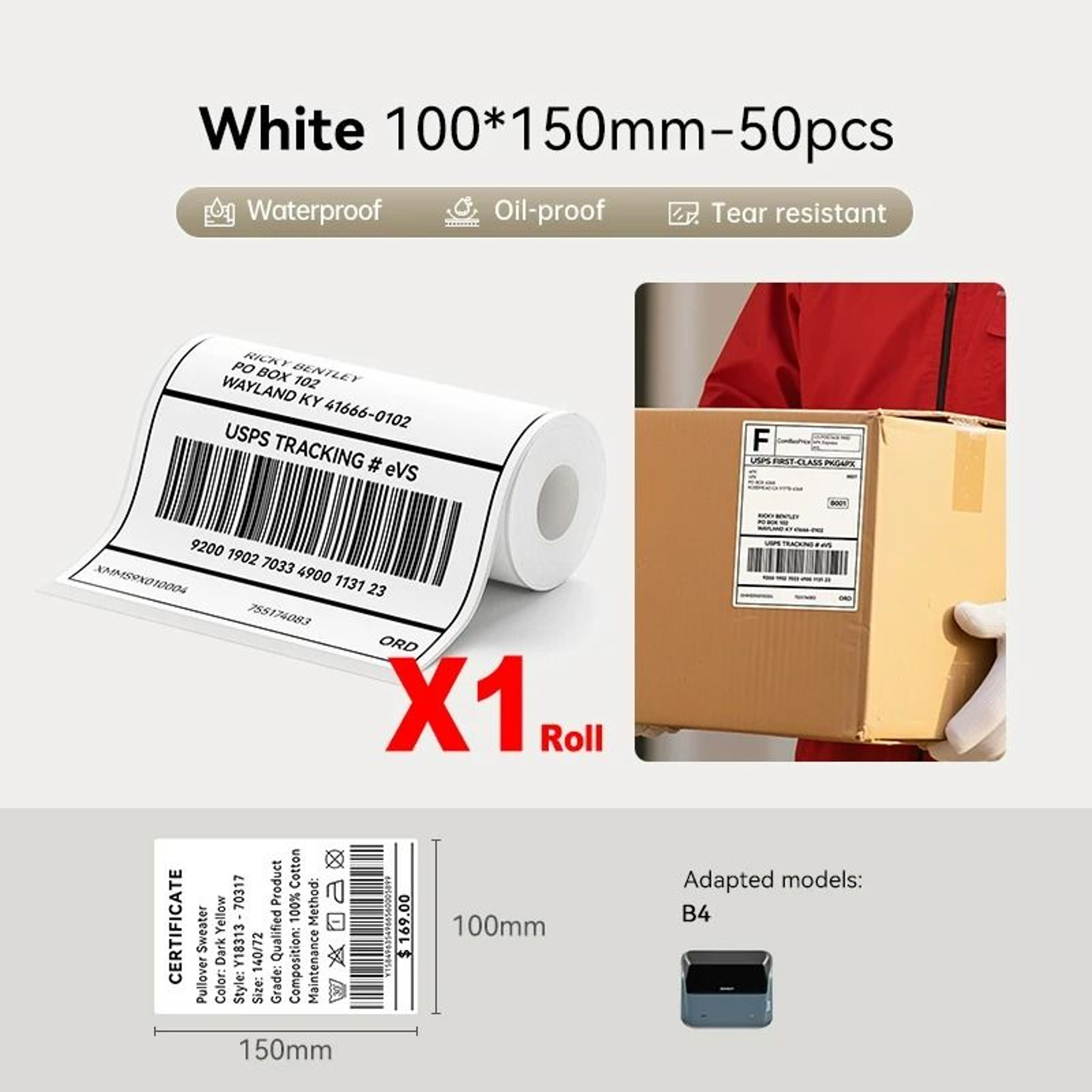 LabelMax NIIMBOT B4 Adhesive Label Rolls 12