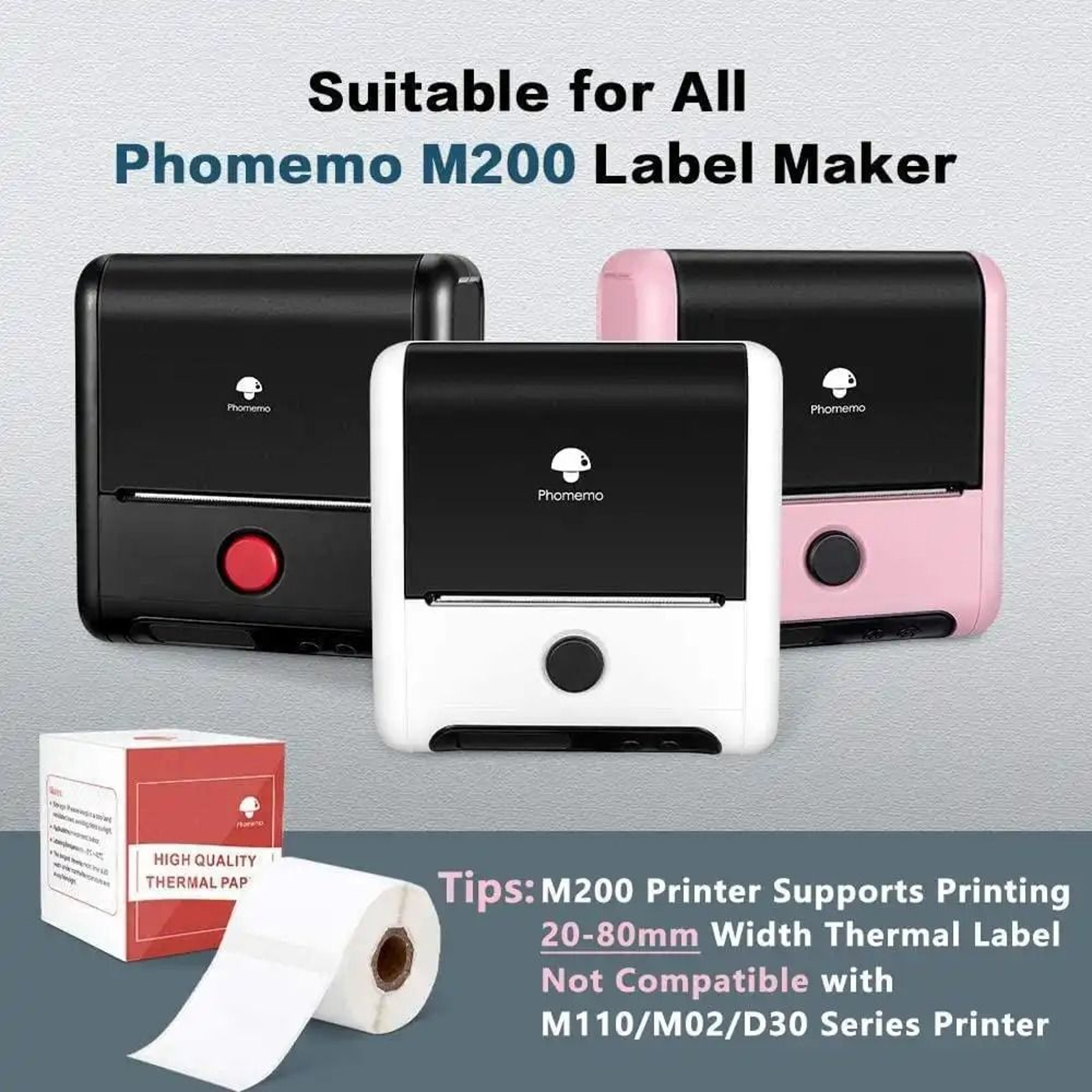 Phomemo Waterproof Rectangle Thermal Labels 100 Pack 3