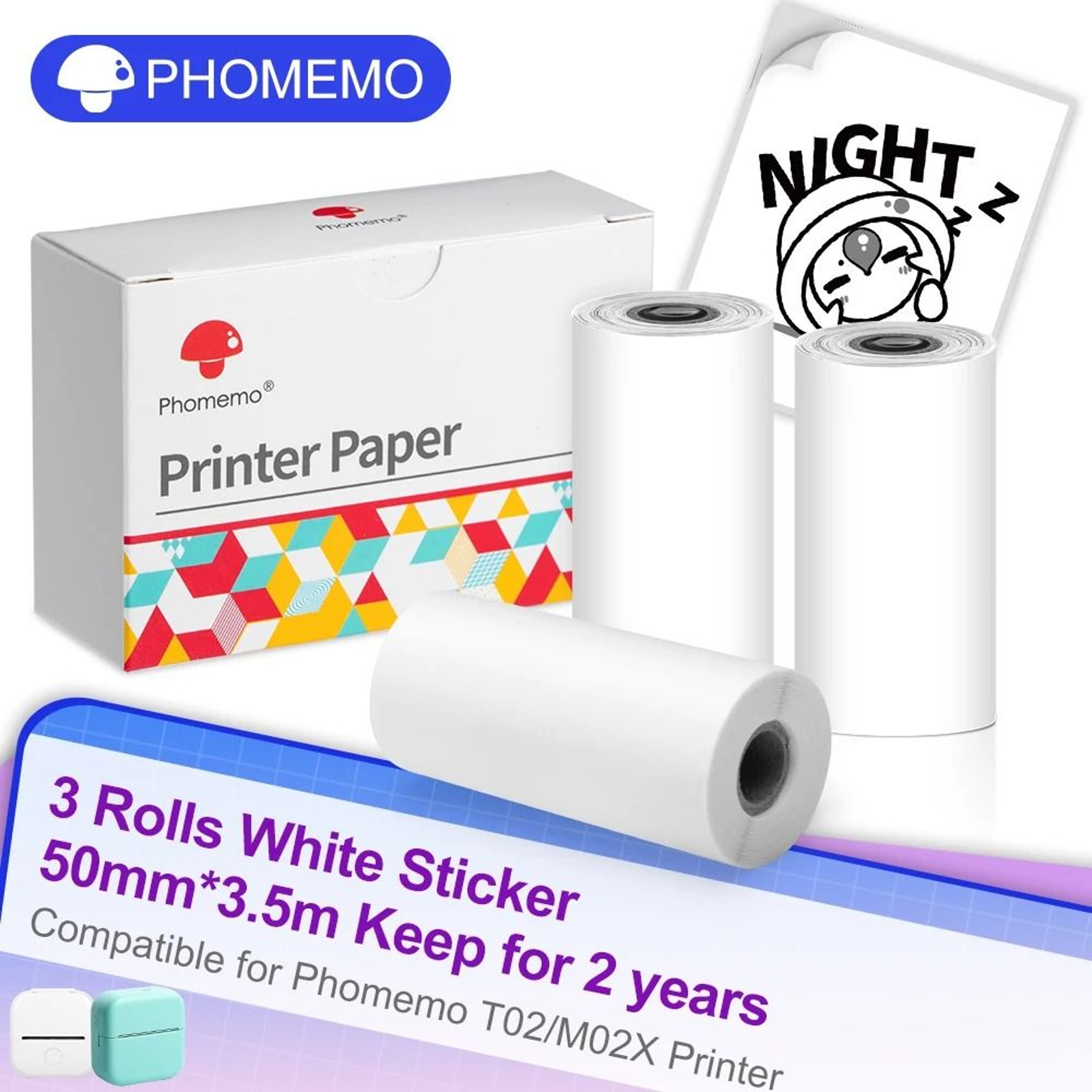 Phomemo Mini Adhesive Thermal Sticker Paper 3 Rolls 8