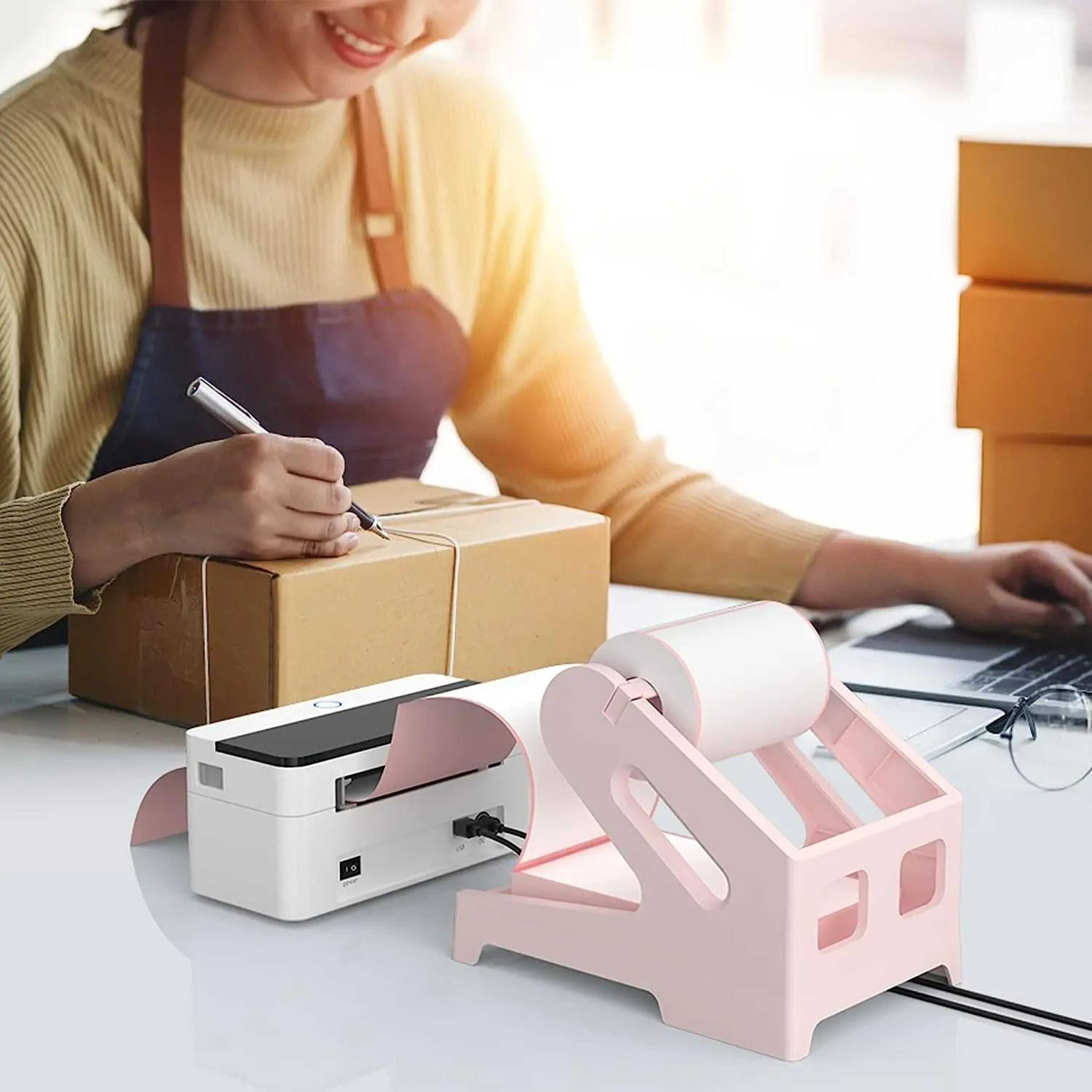 RollDock Thermal Shipping Label Holder Stand 4