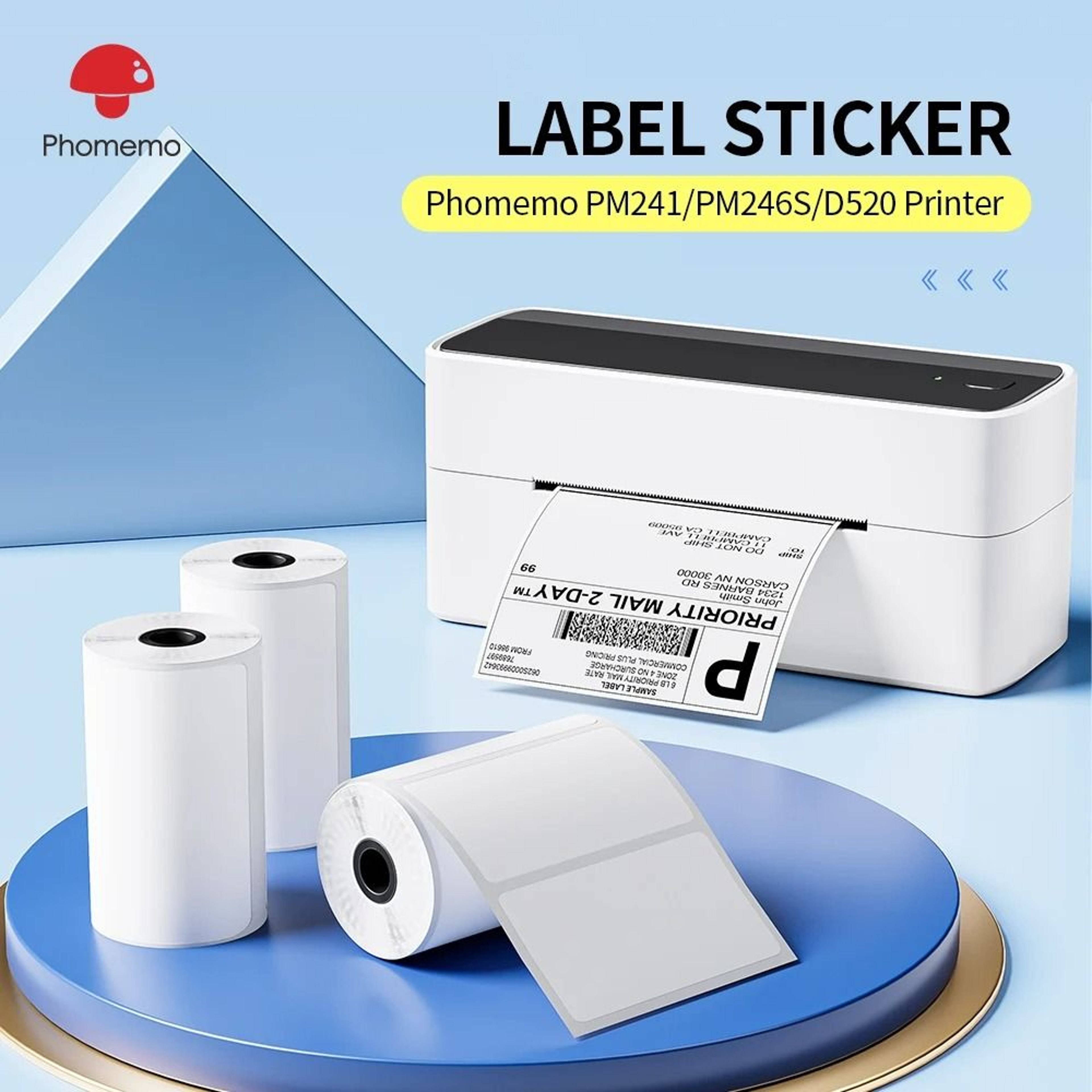 ColorTag Phomemo Thermal Shipping Label Stickers 0