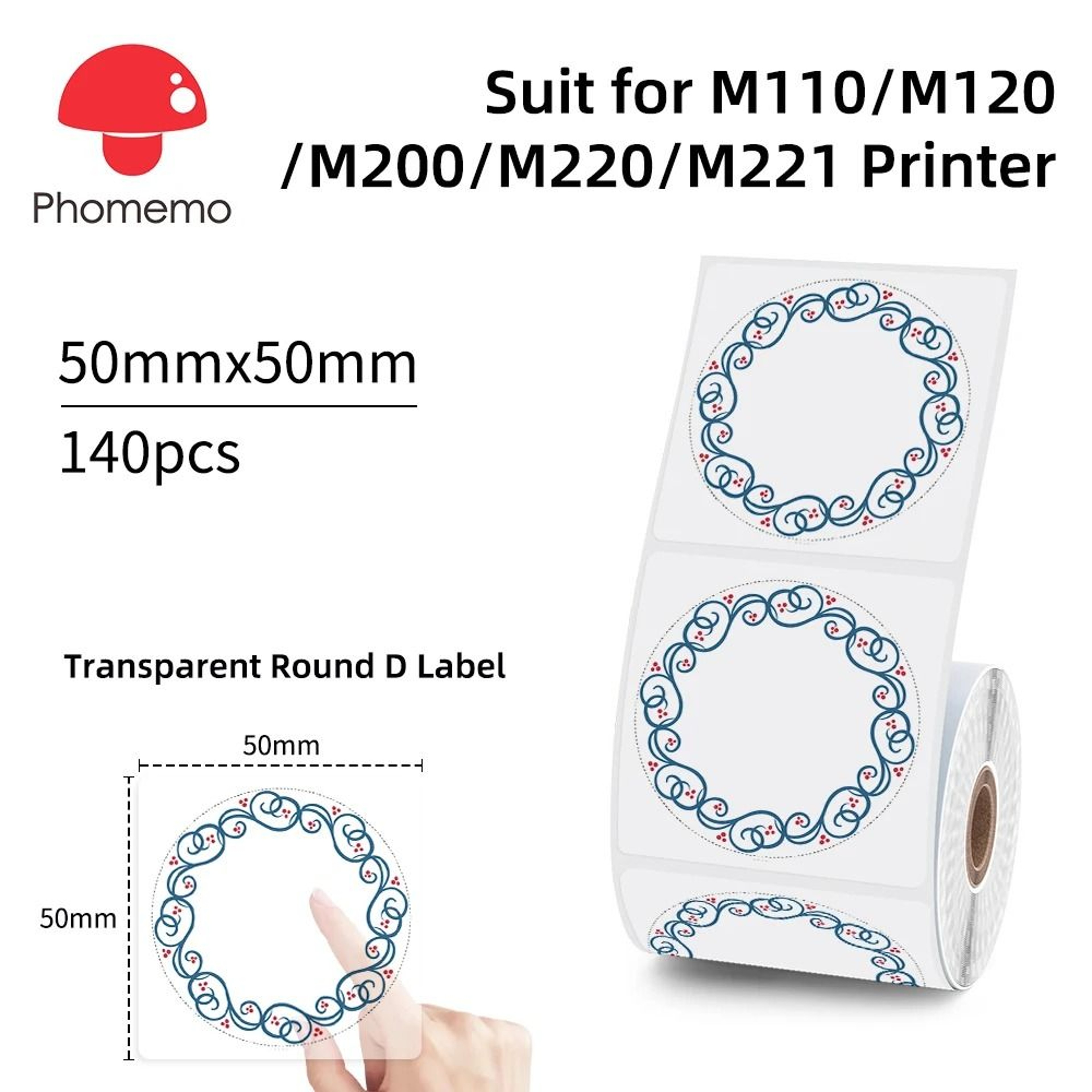 CrystalTag Phomemo Transparent Thermal Label Stickers 14